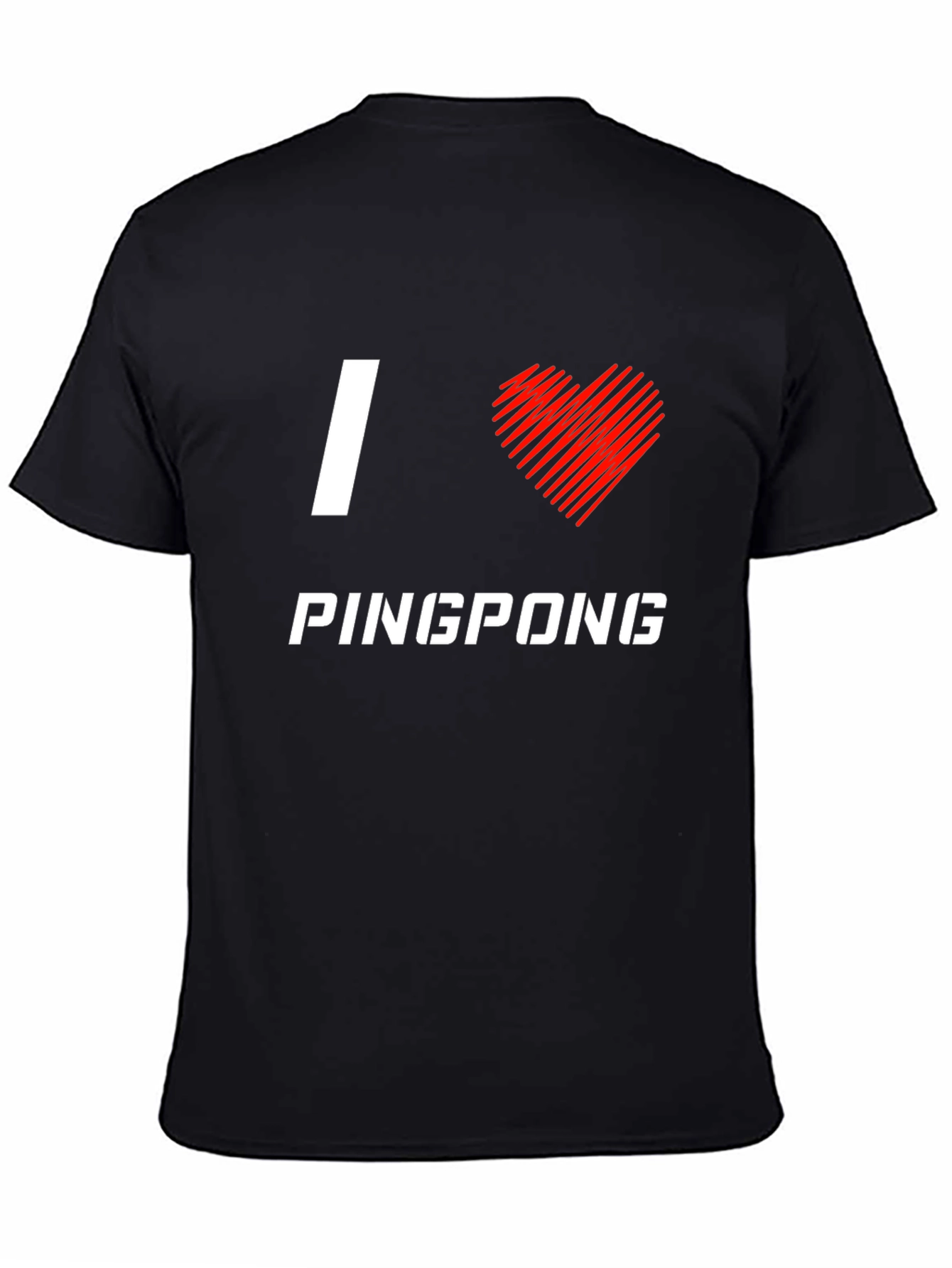 I Love Ping Pong Black T-Shirt