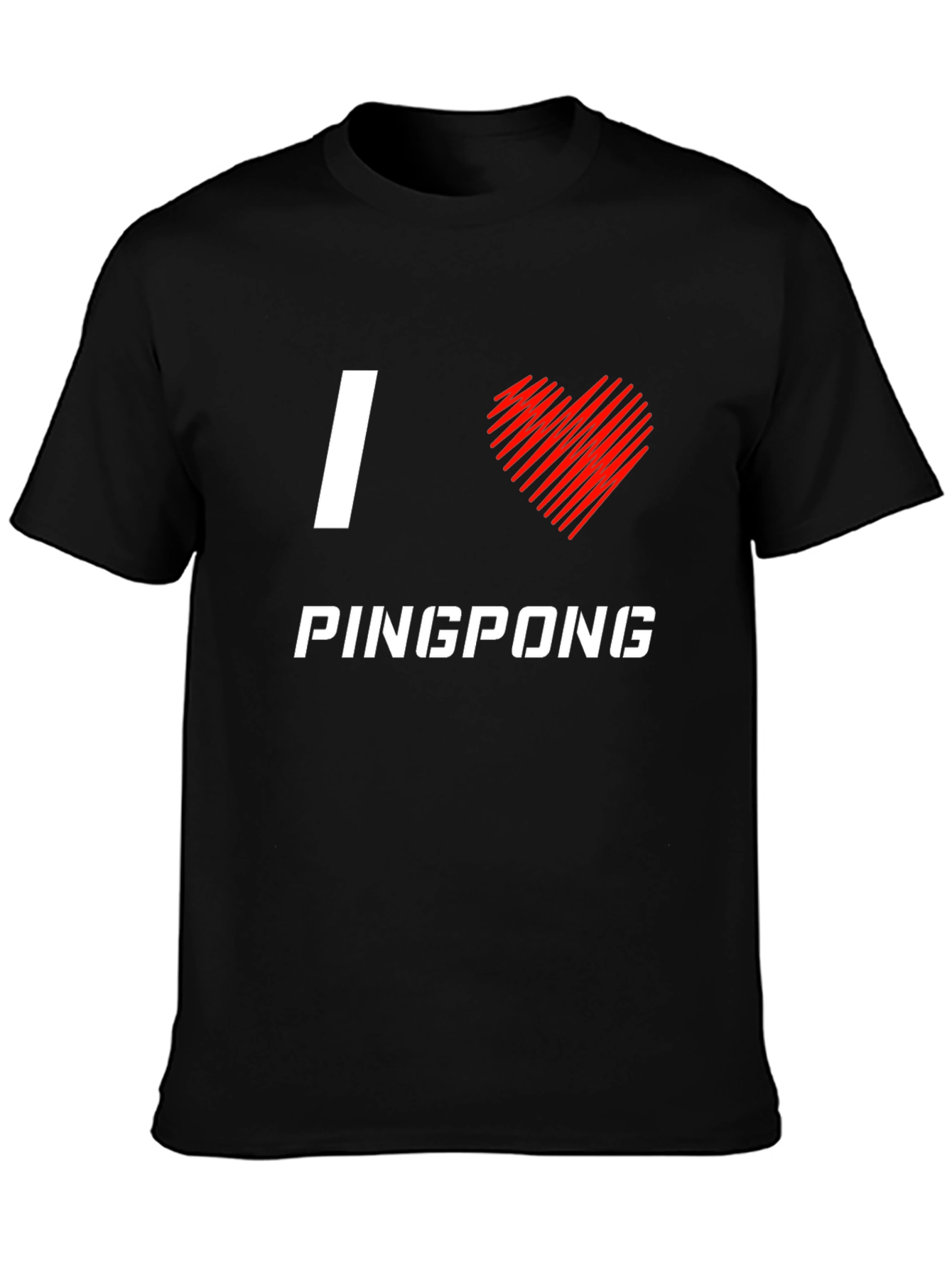 I Love Ping Pong Black T-Shirt