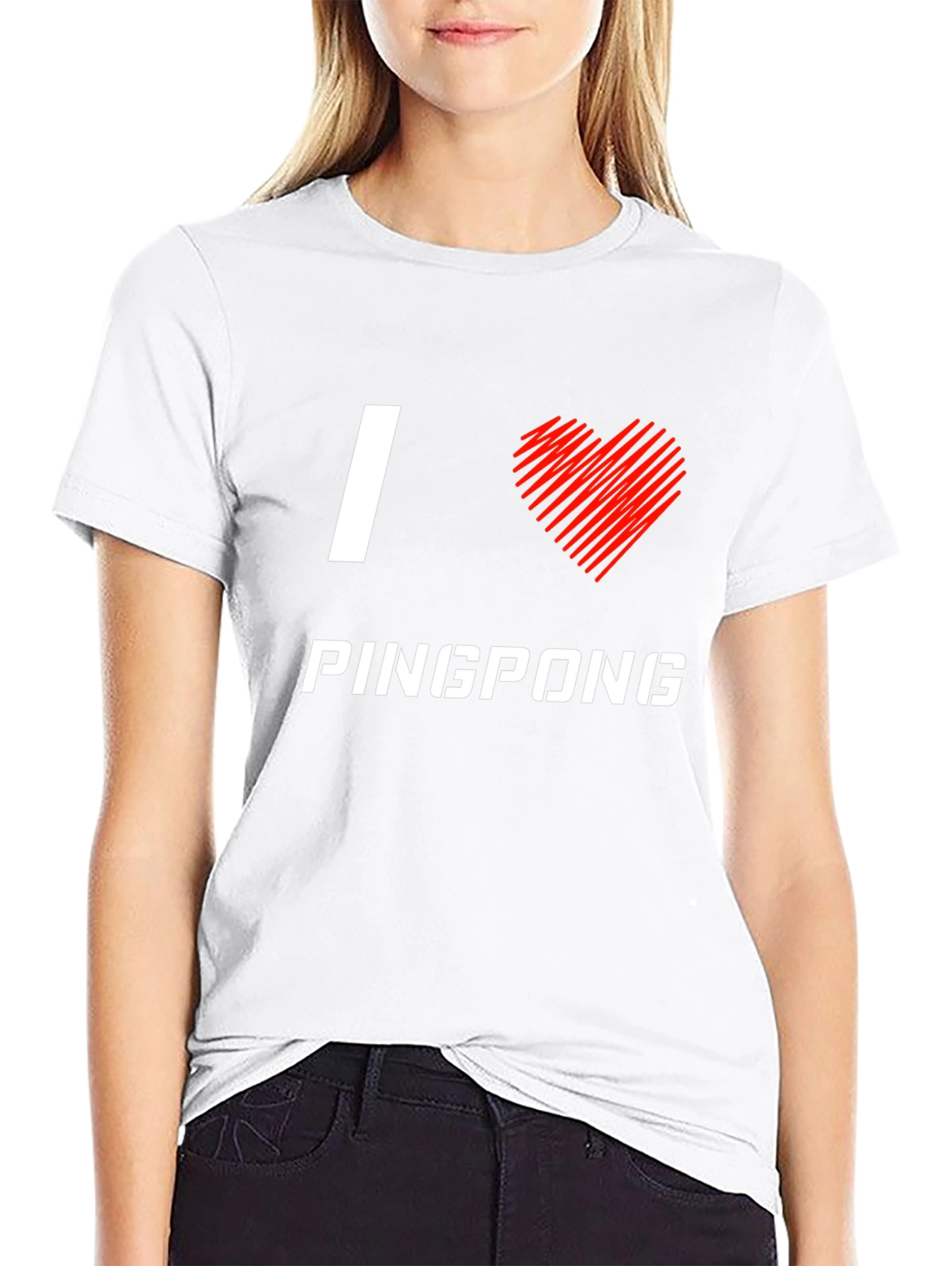 I Love Ping Pong Black T-Shirt