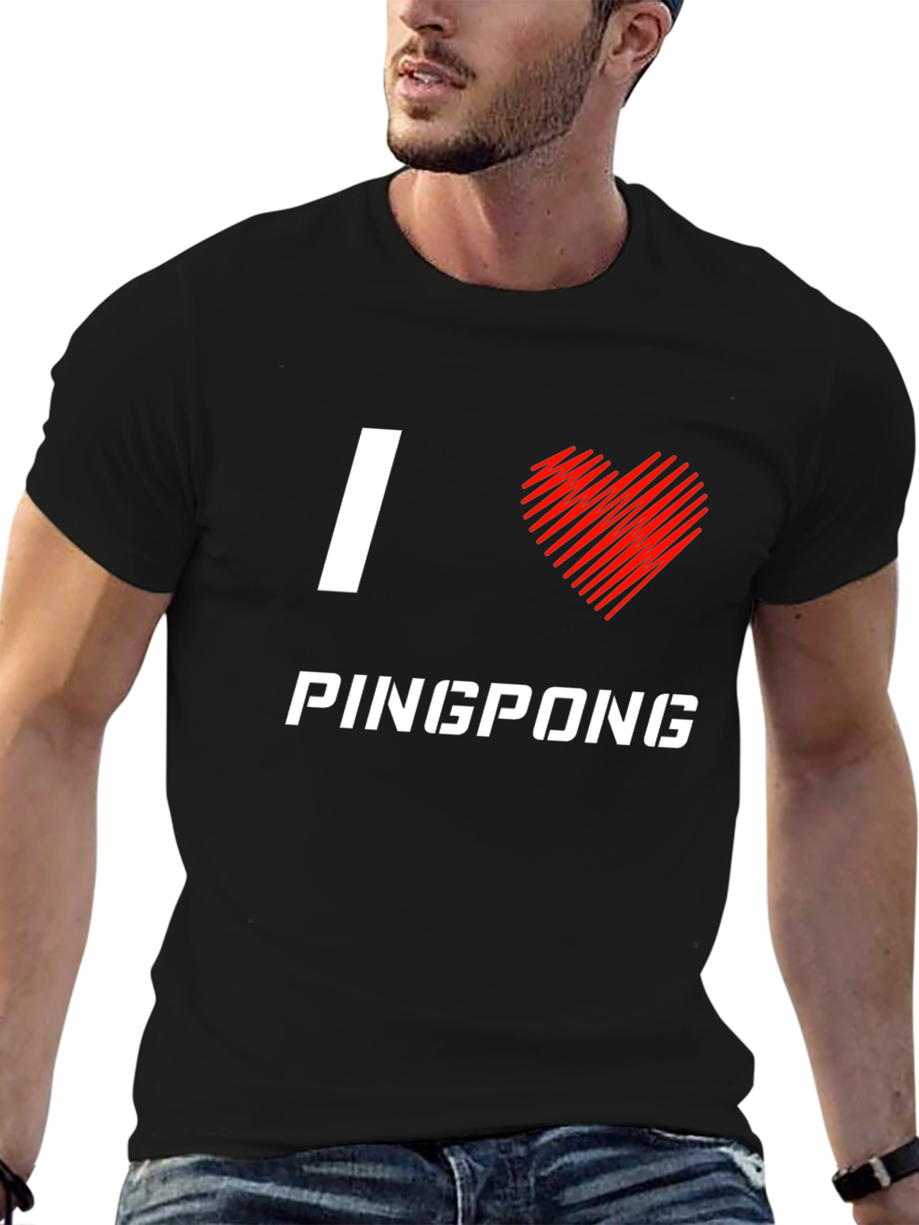 I Love Ping Pong Black T-Shirt