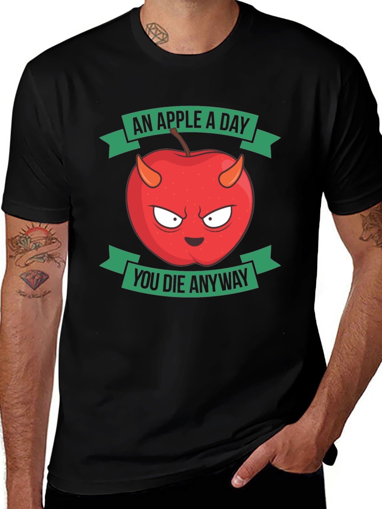 An Apple A Day You Die Anyway Funny T-Shirt