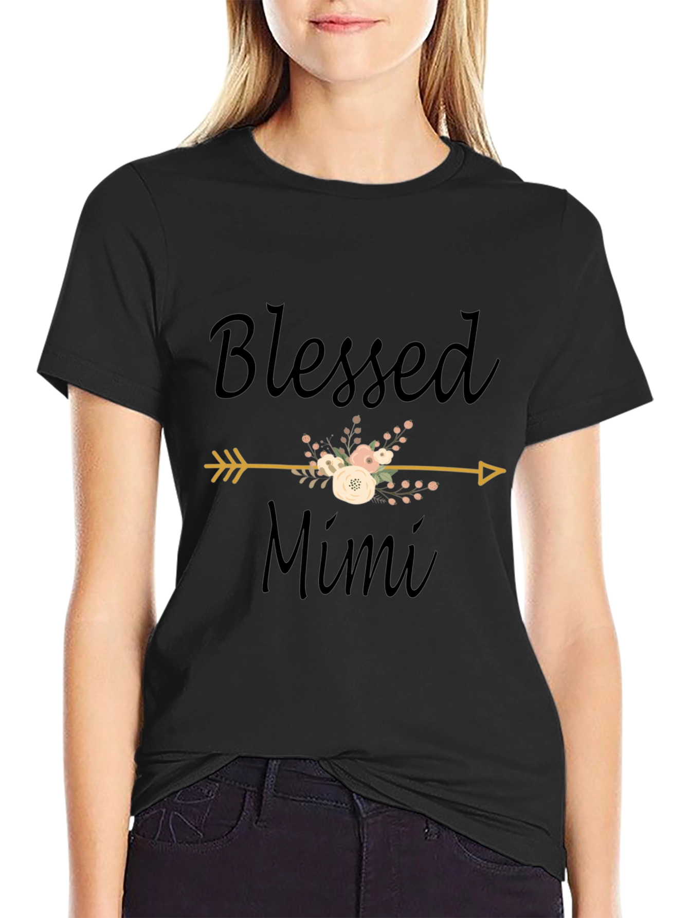 Blessed Mimi Graphic T-Shirt - Black