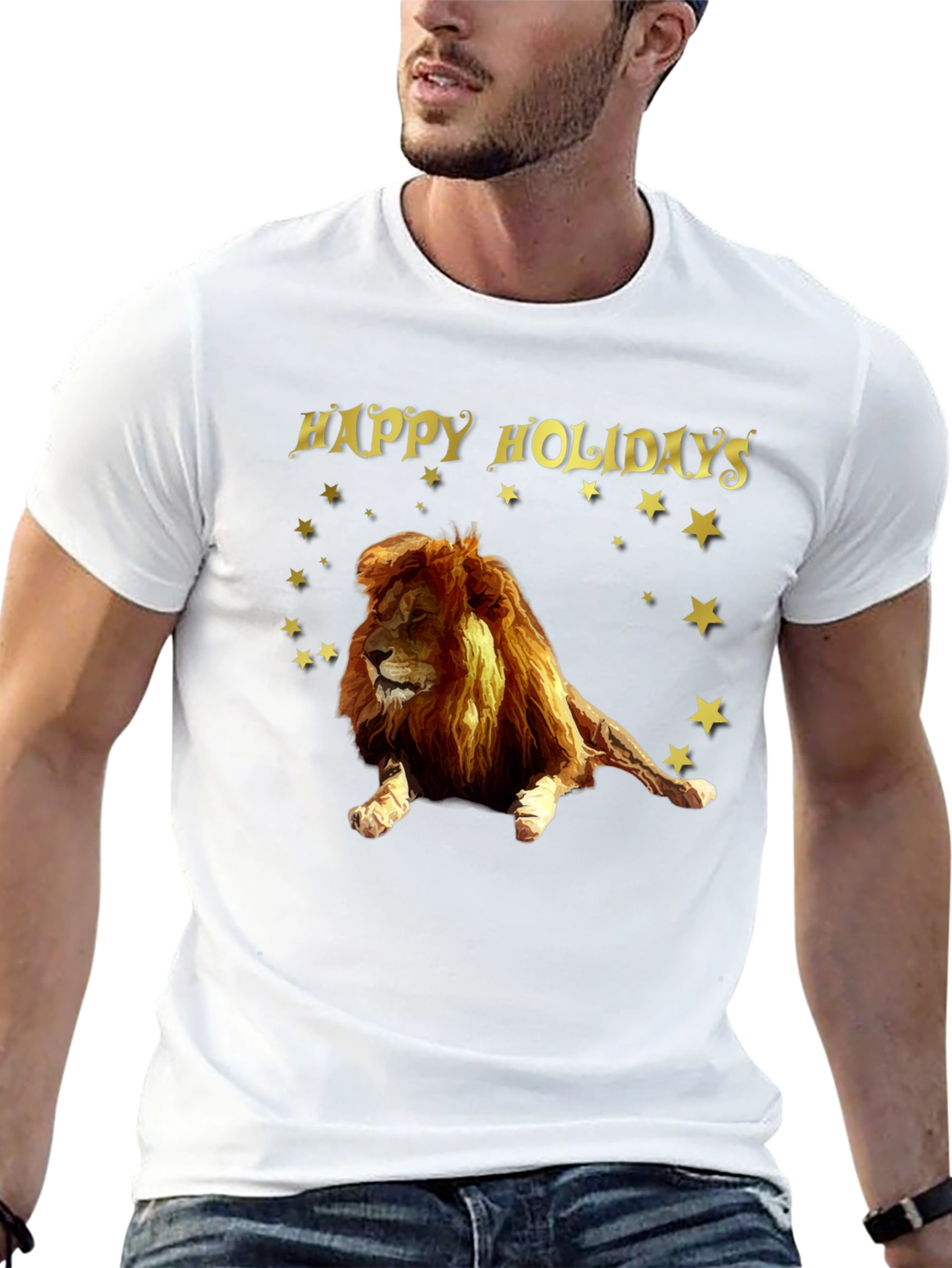 Lion Happy Holidays Graphic Tee