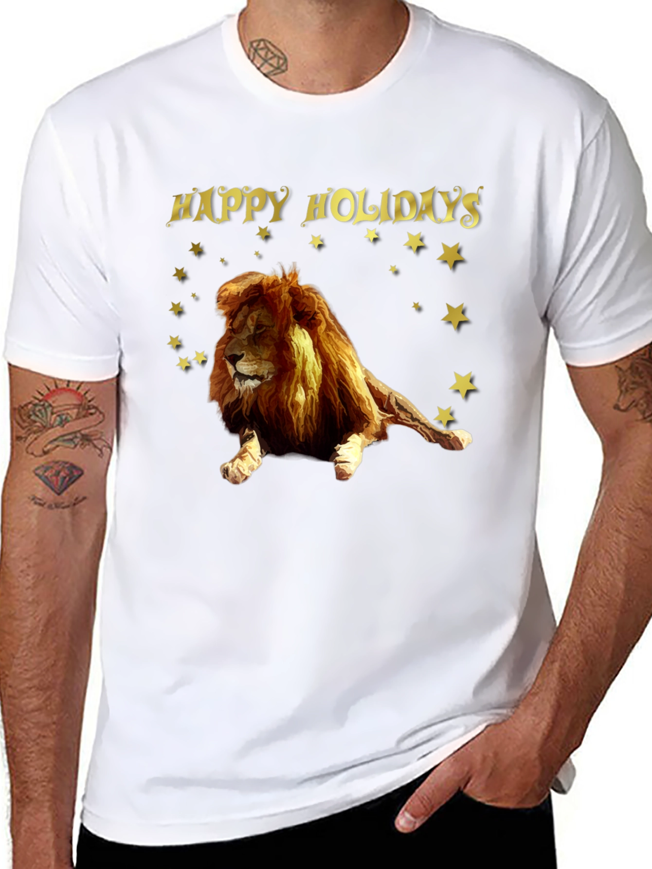 Lion Happy Holidays Graphic Tee