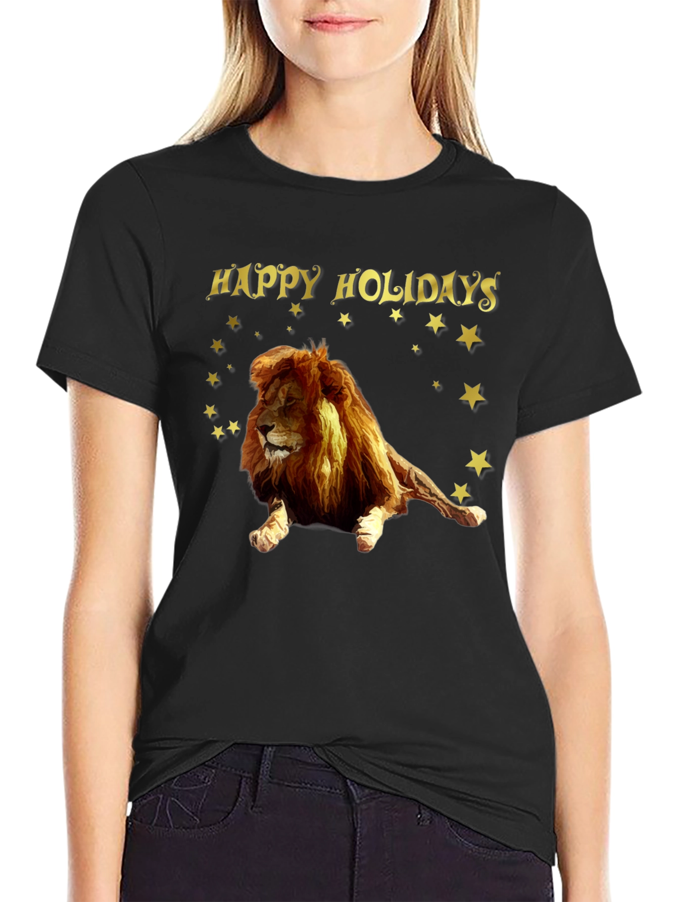 Lion Happy Holidays Graphic Tee