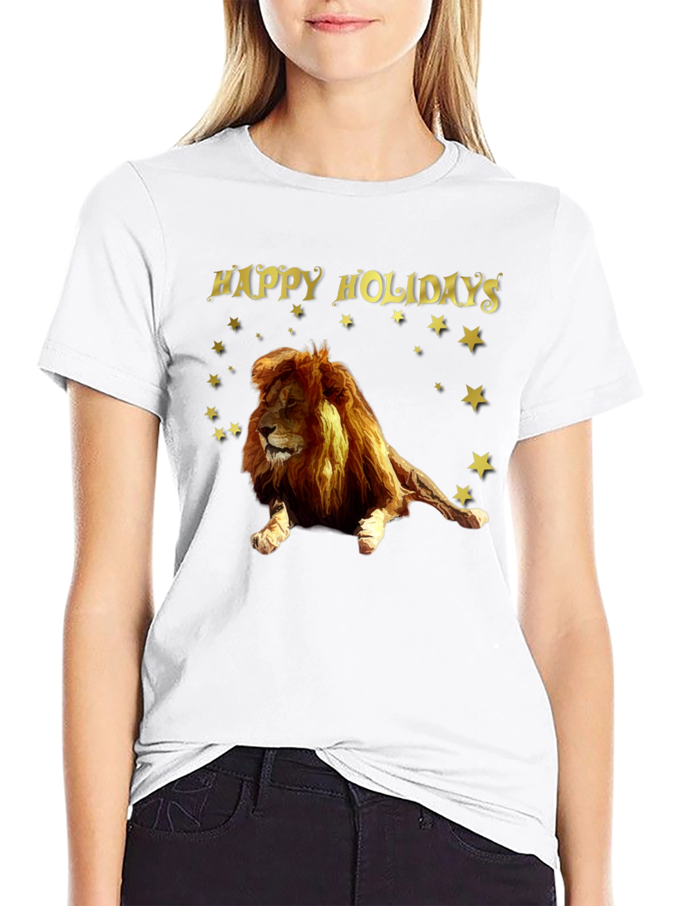 Lion Happy Holidays Graphic Tee