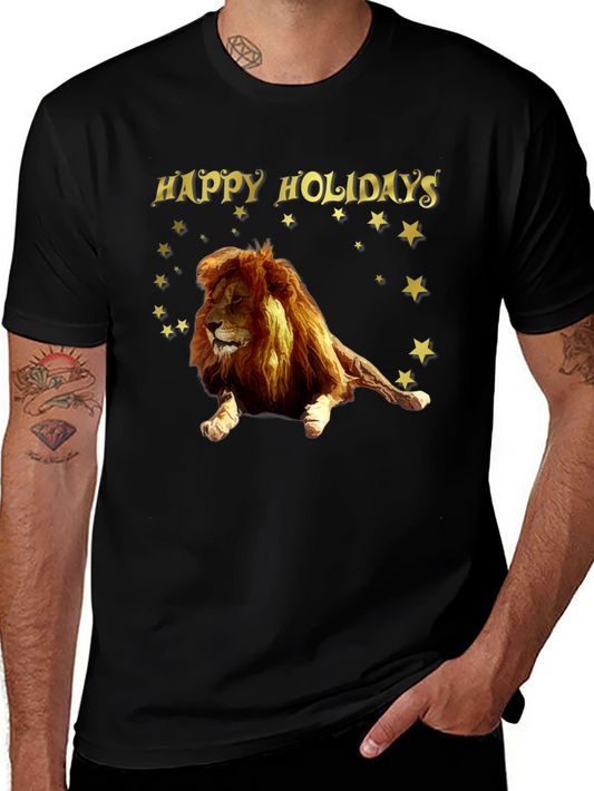 Lion Happy Holidays Graphic Tee