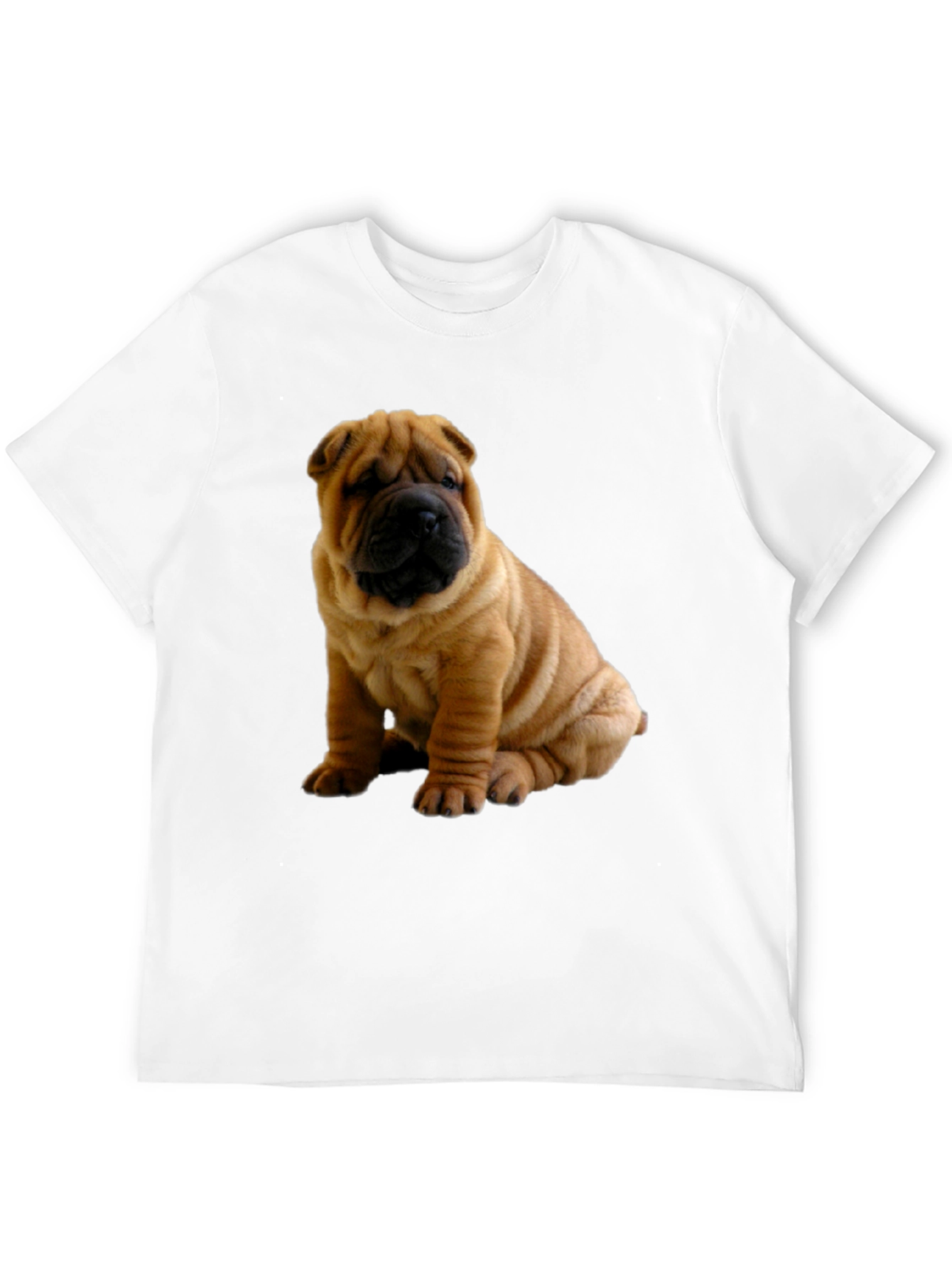 Shar Pei Dog Graphic Black T-Shirt