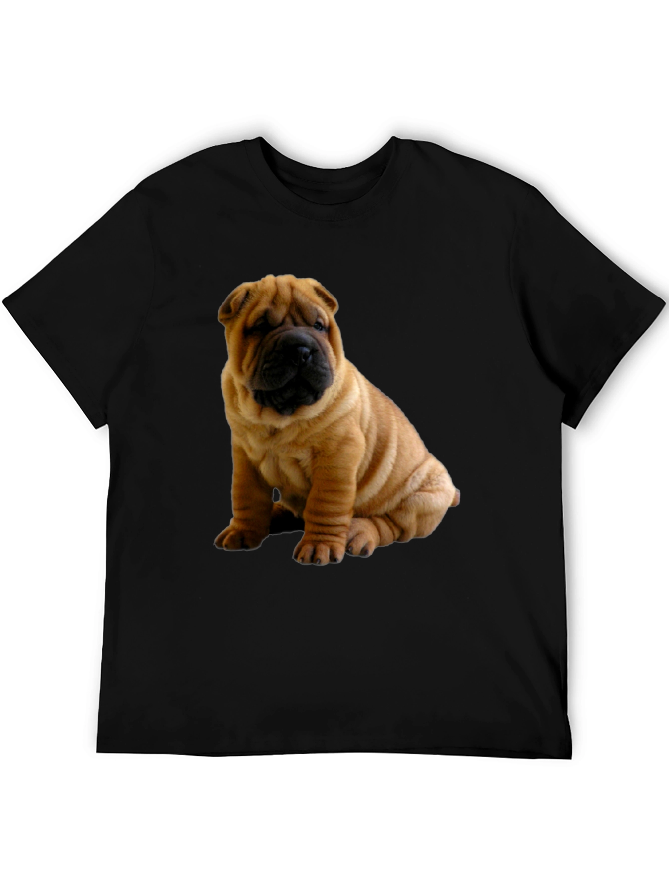 Shar Pei Dog Graphic Black T-Shirt