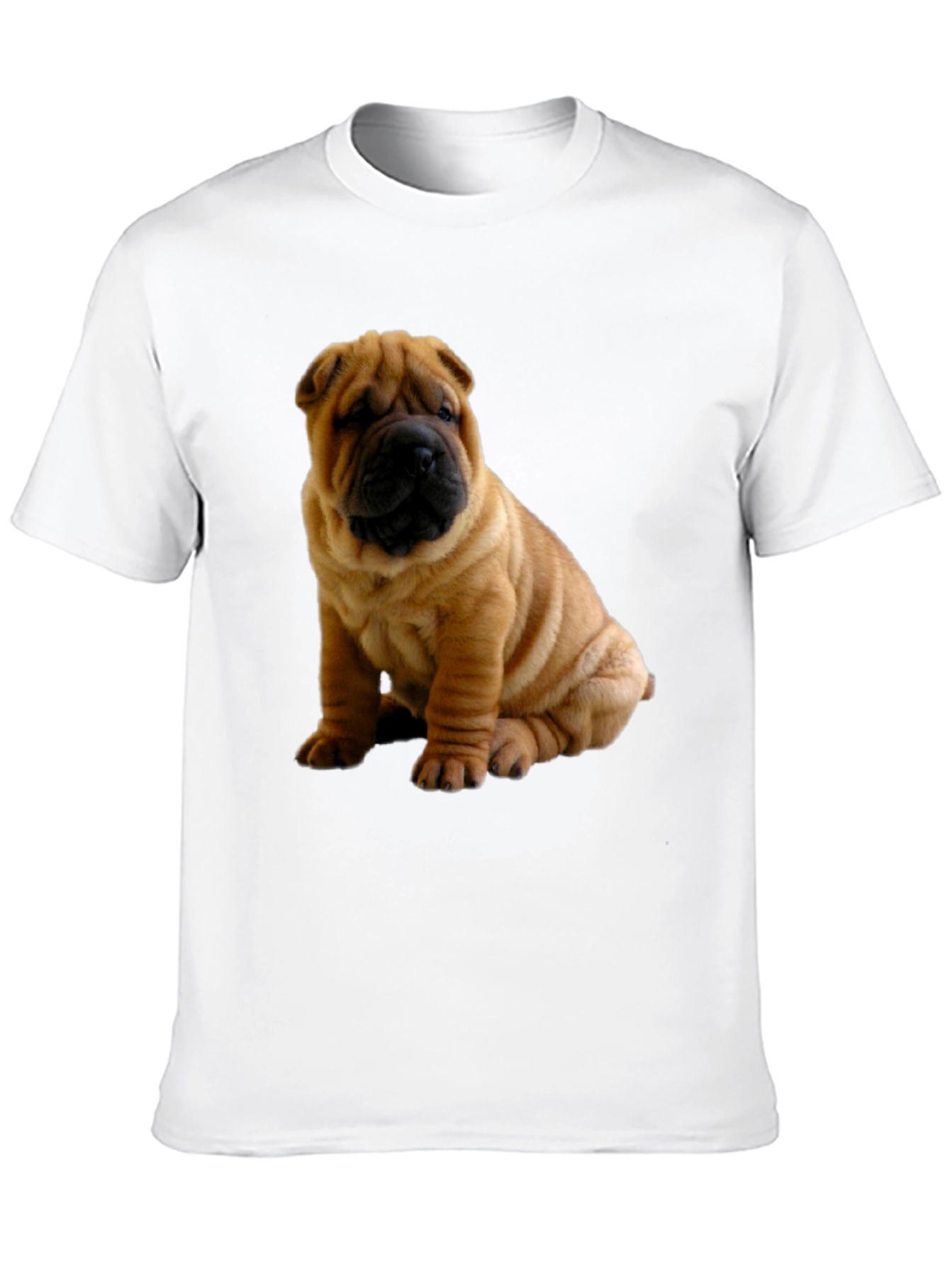Shar Pei Dog Graphic Black T-Shirt