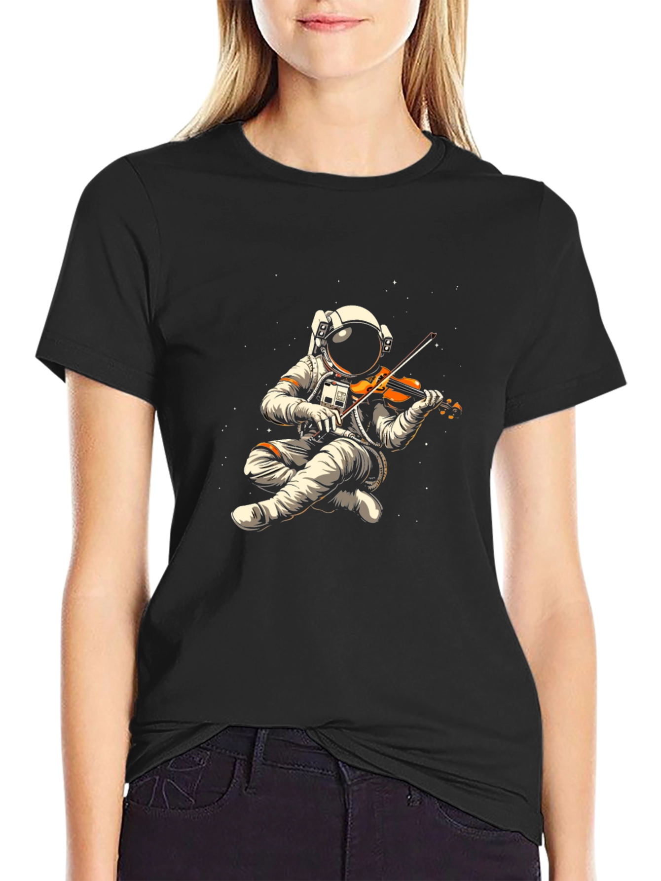 Astronaut Violinist Graphic Tee