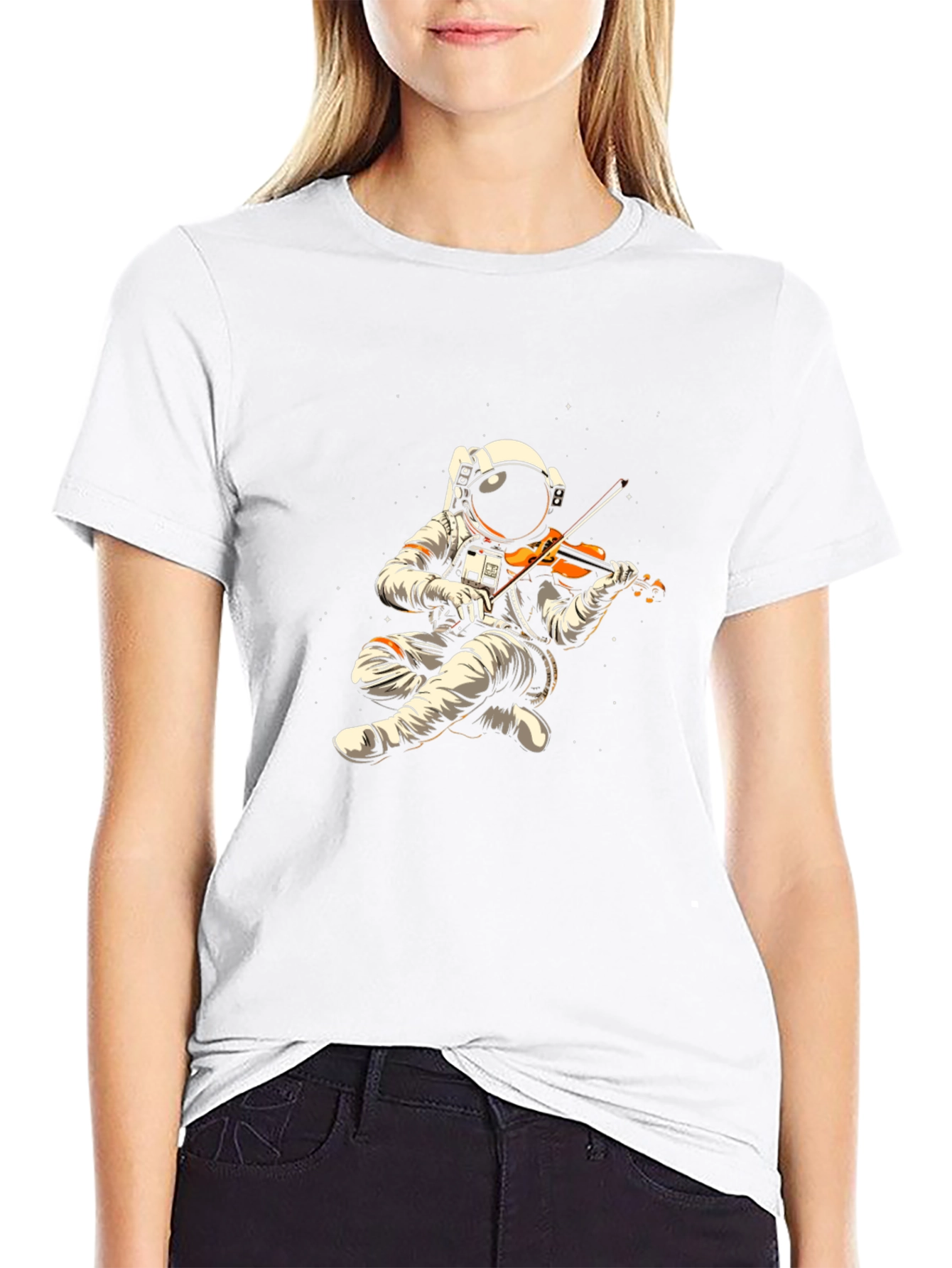 Astronaut Violinist Graphic Tee