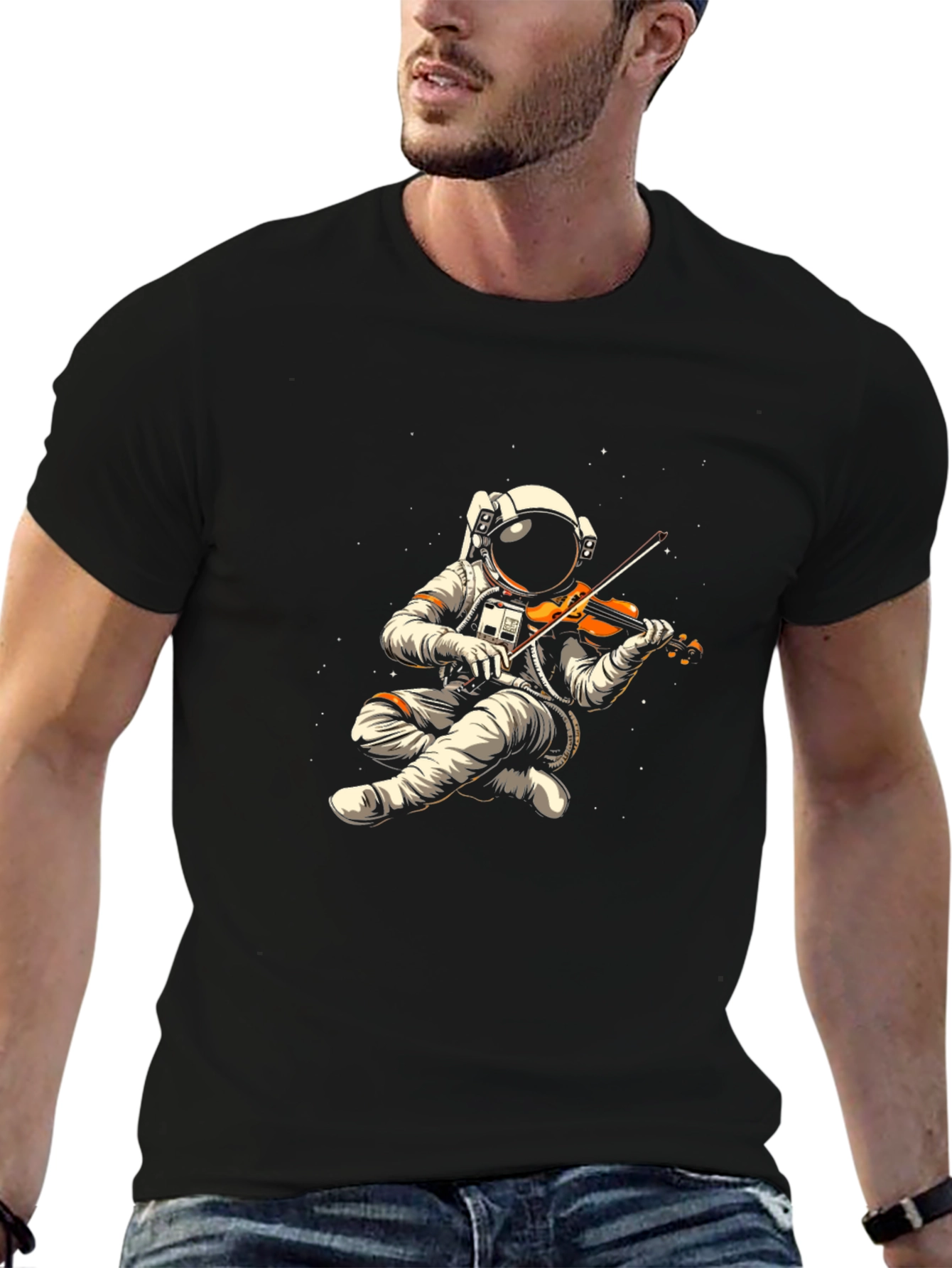 Astronaut Violinist Graphic Tee