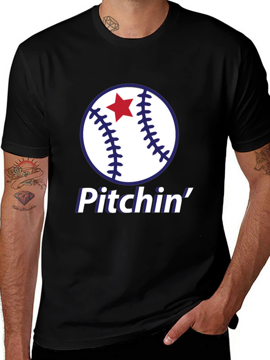 Pitchin Baseball Graphic T-Shirt