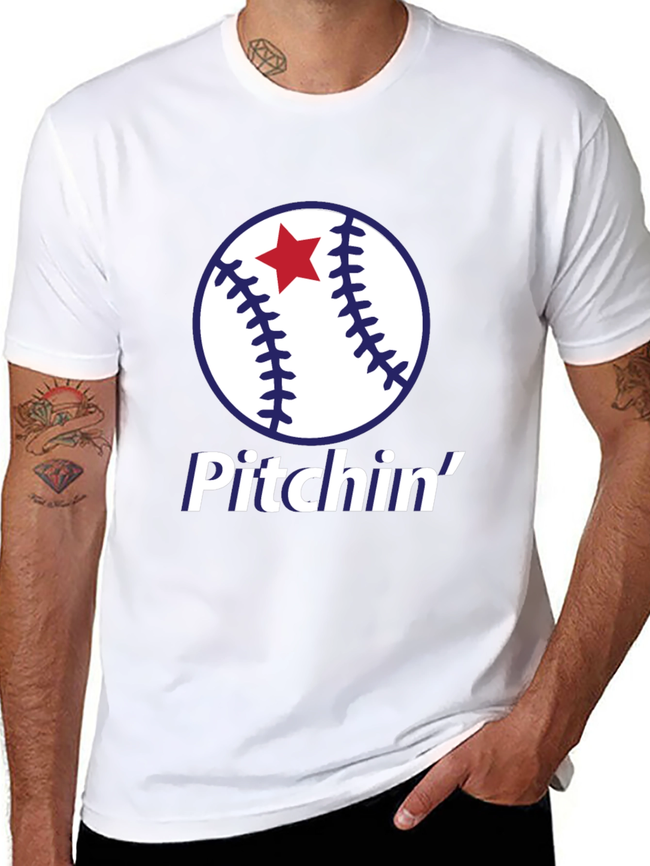 Pitchin Baseball Graphic T-Shirt