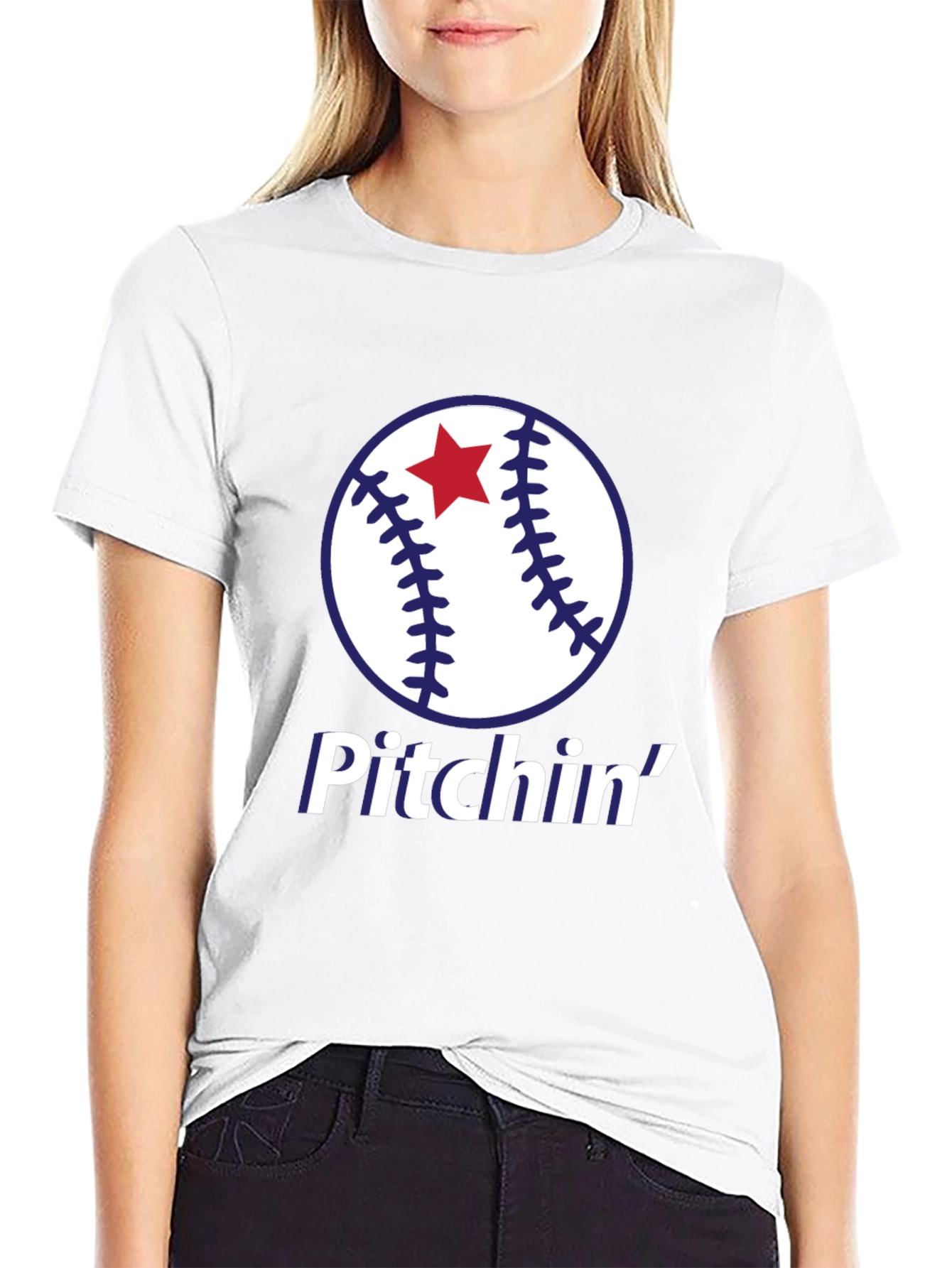 Pitchin Baseball Graphic T-Shirt