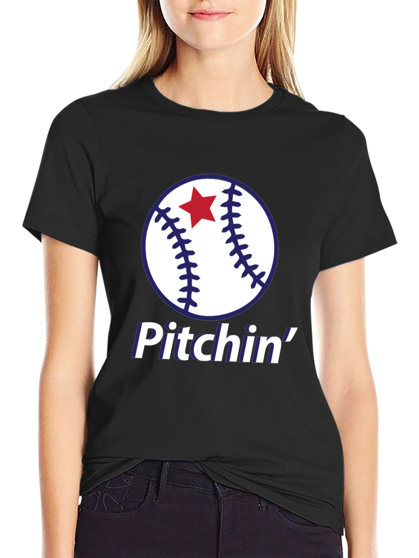Pitchin Baseball Graphic T-Shirt