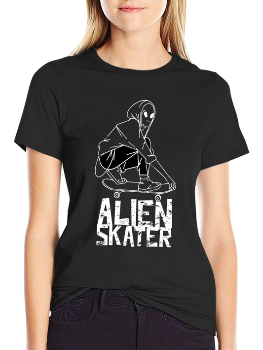 Alien Skater Graphic Tee - Cool Streetwear