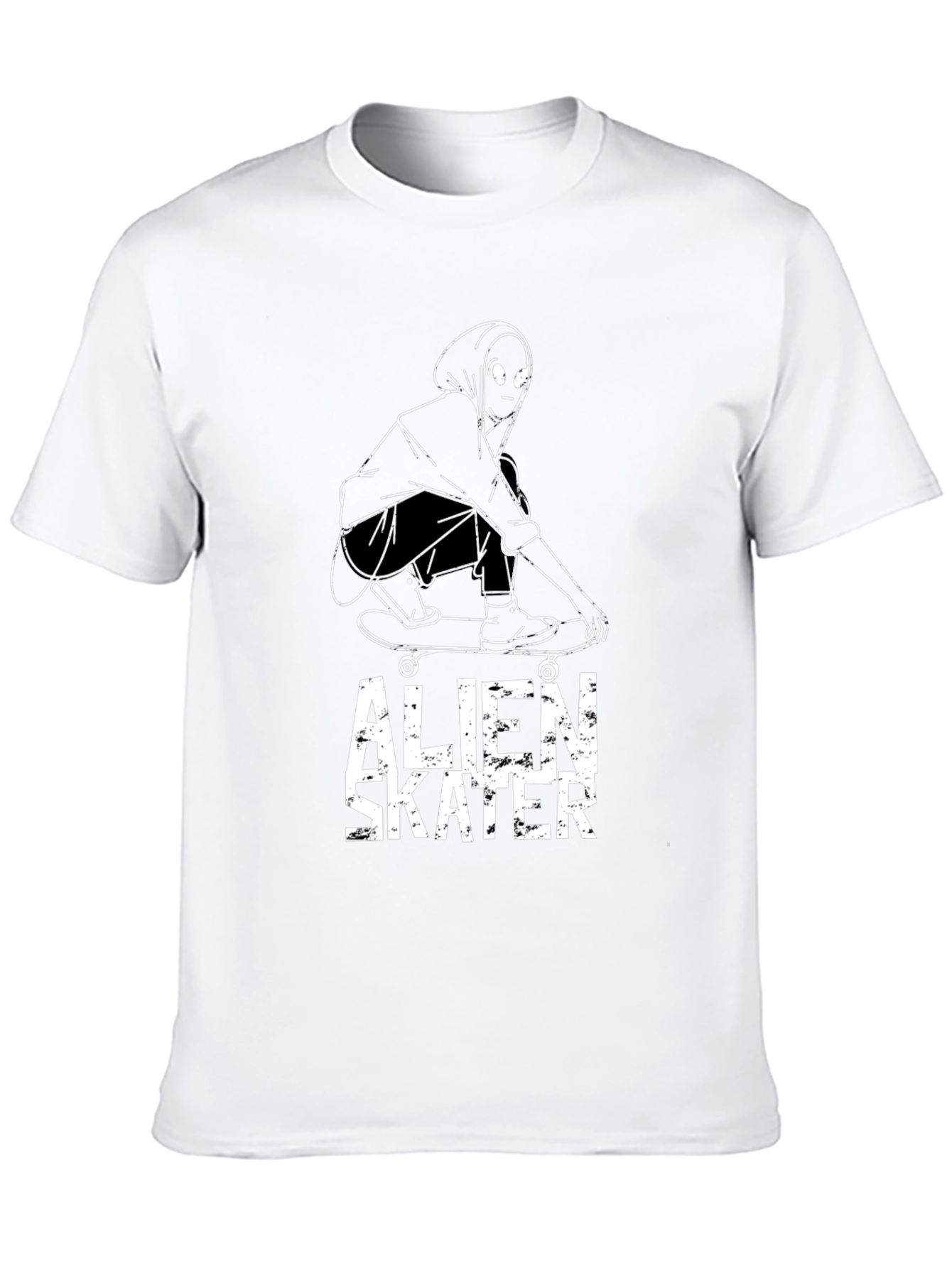 Alien Skater Graphic Tee - Cool Streetwear
