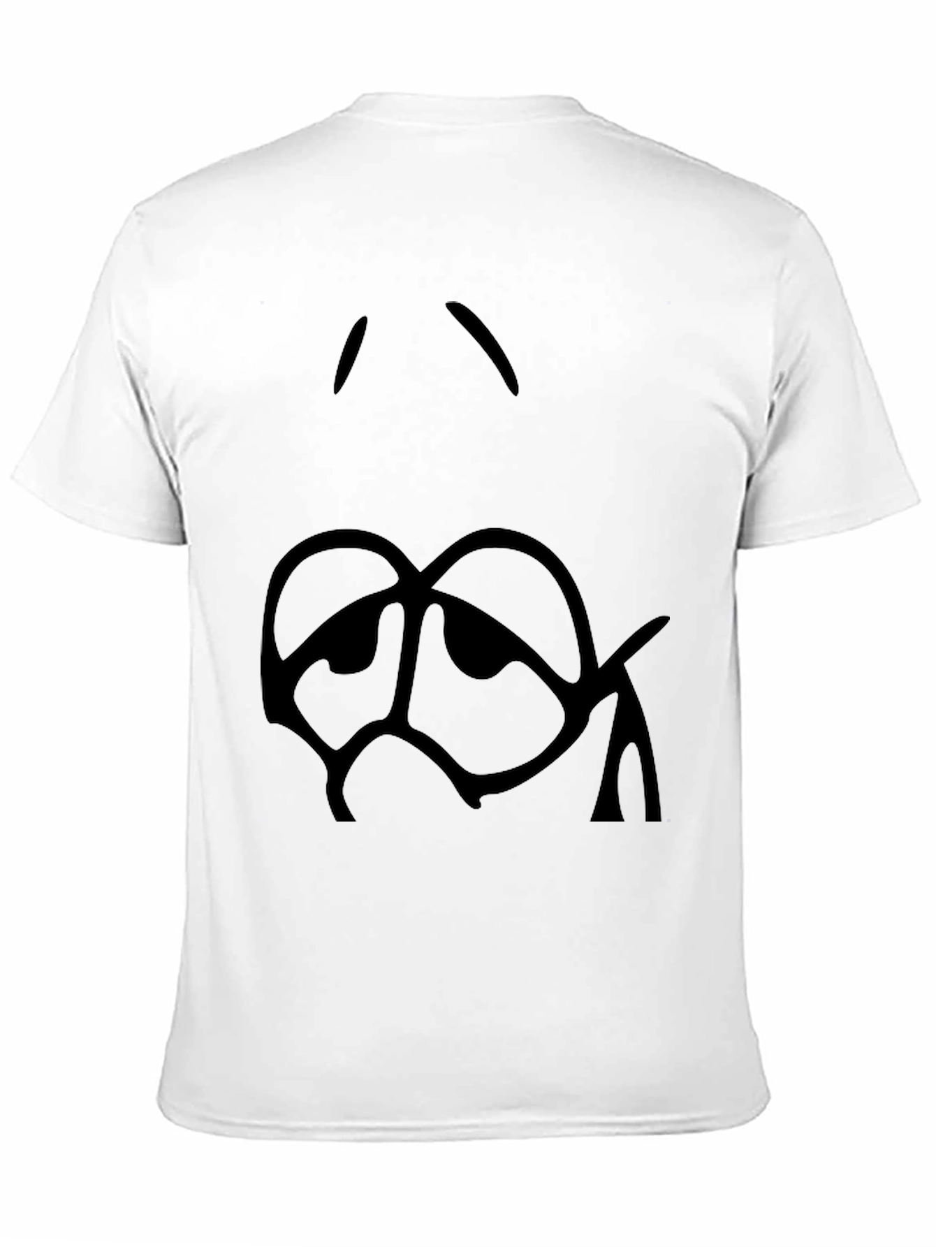 Sad Face Graphic Black T-Shirt - Mens Casual Tee