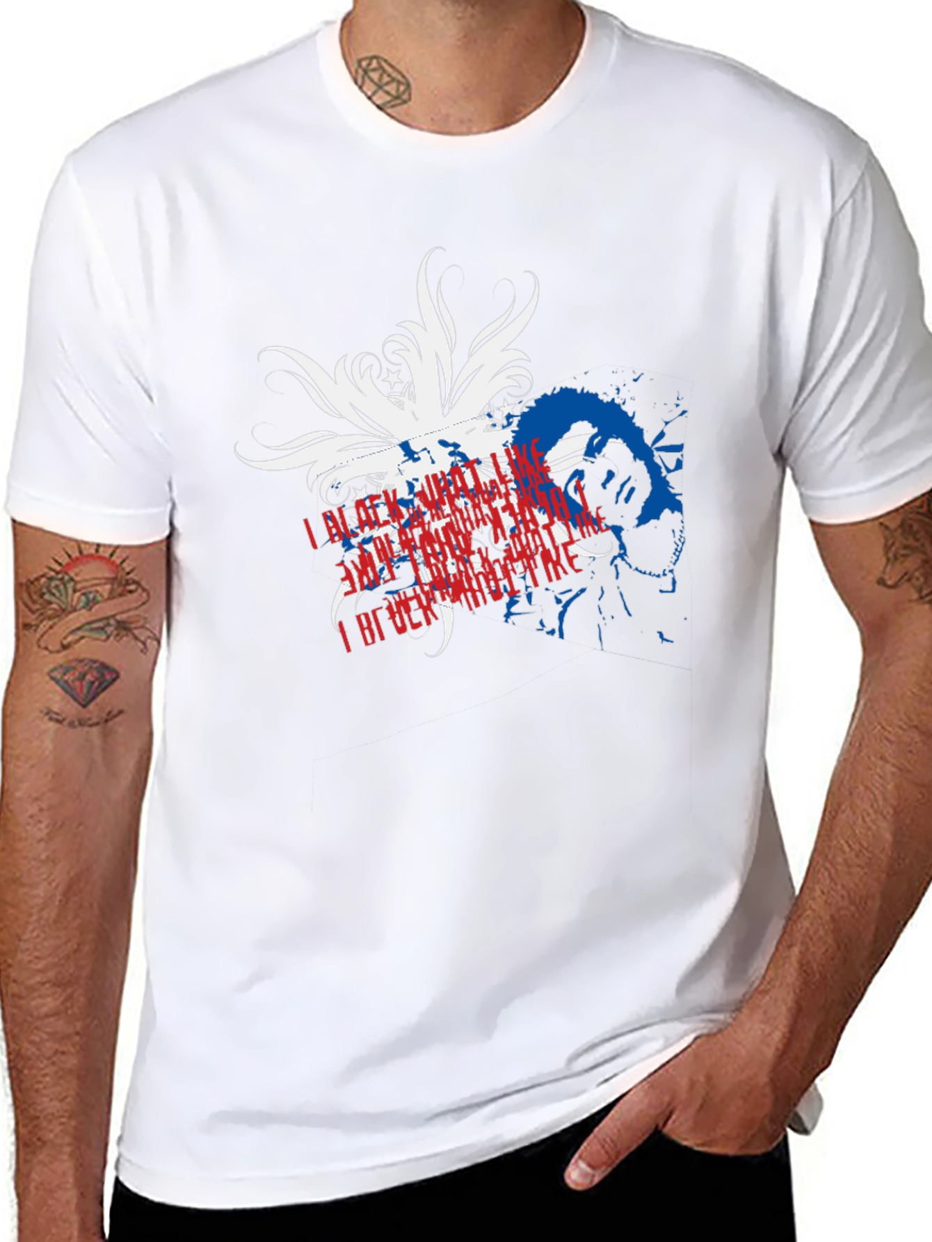 Patriotic Graphic Print Black T-Shirt