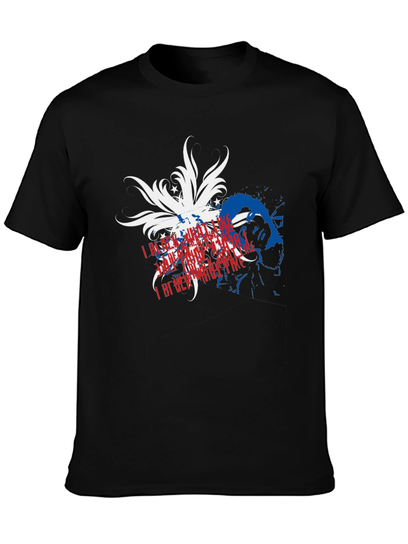 Patriotic Graphic Print Black T-Shirt