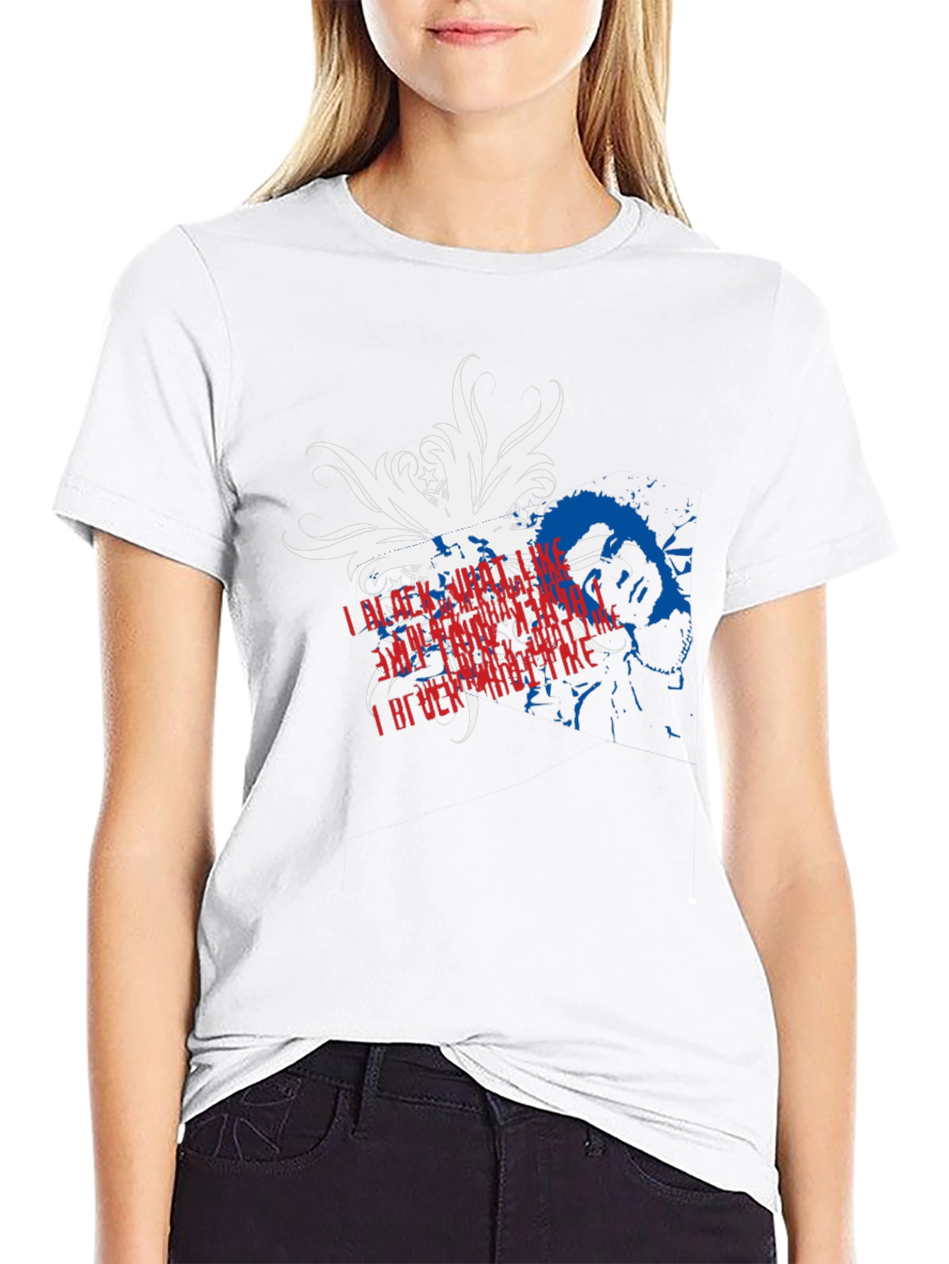 Patriotic Graphic Print Black T-Shirt