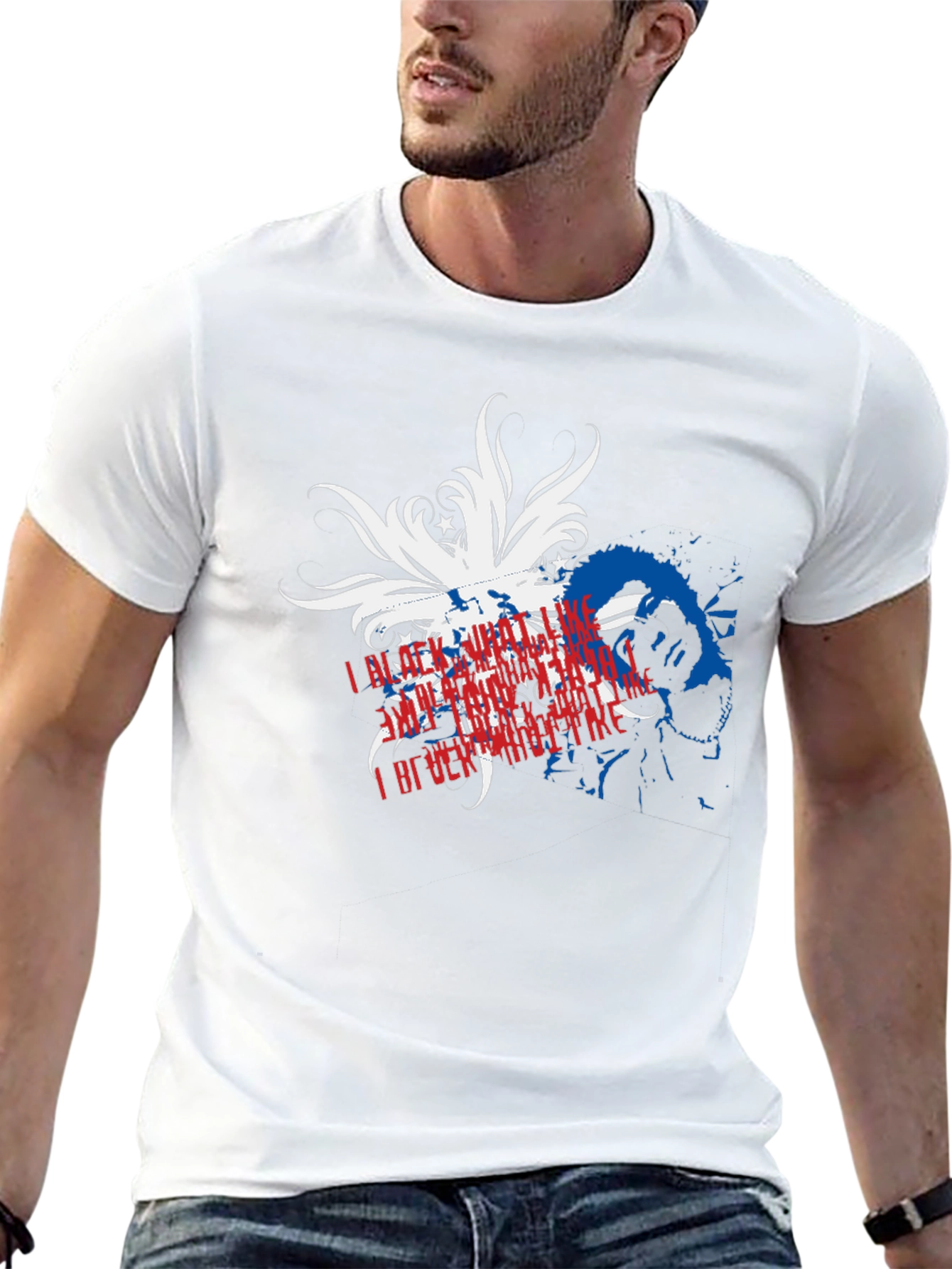Patriotic Graphic Print Black T-Shirt