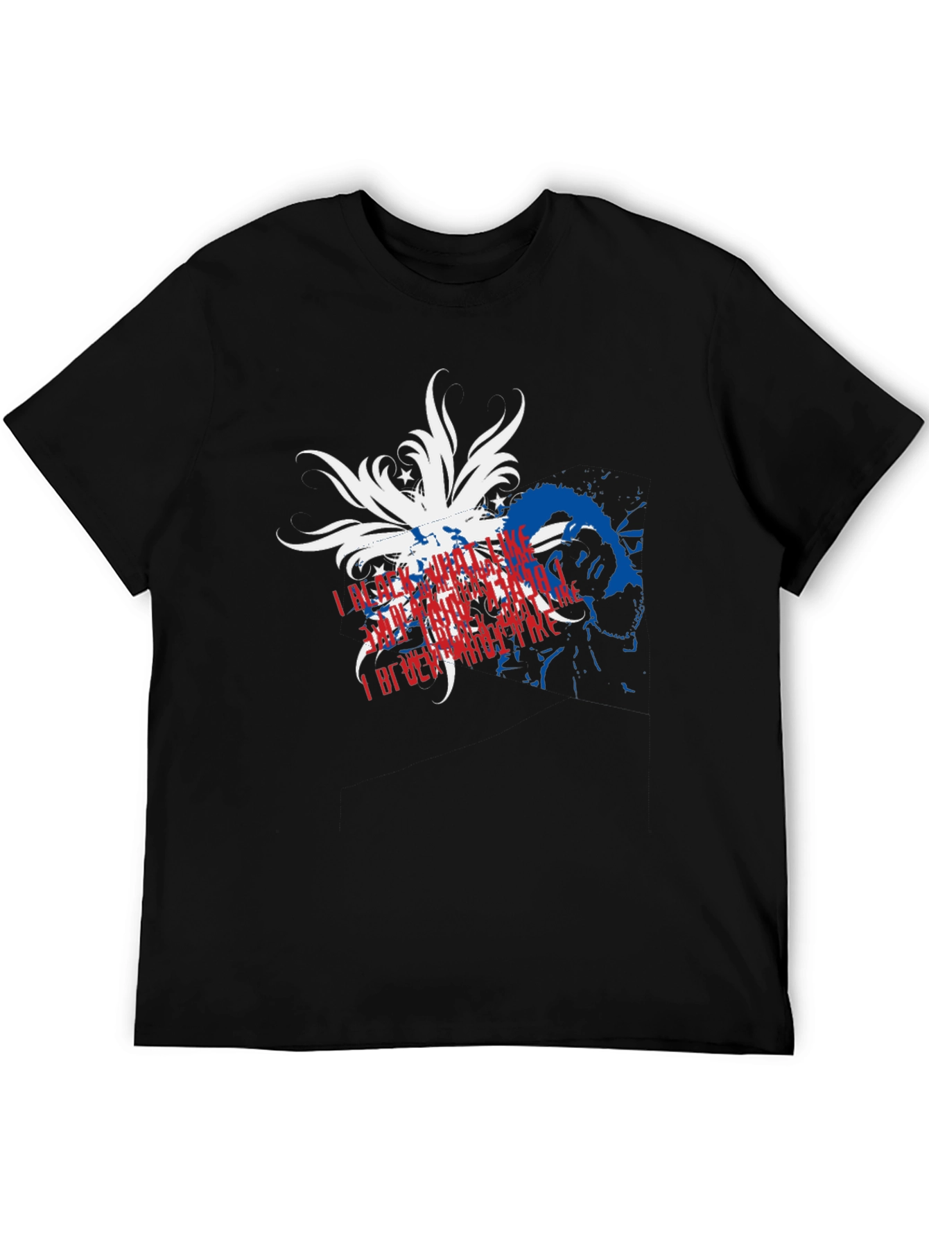 Patriotic Graphic Print Black T-Shirt
