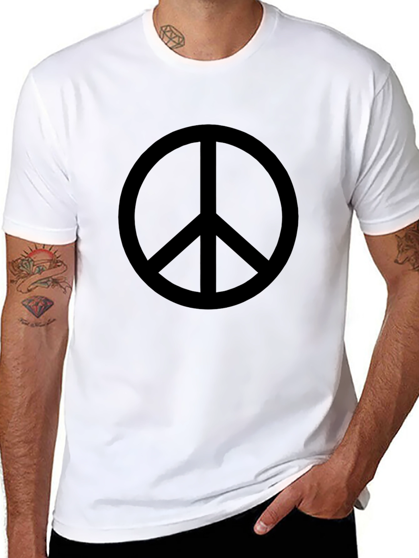 Peace Sign Black T-Shirt - Soft Cotton Blend