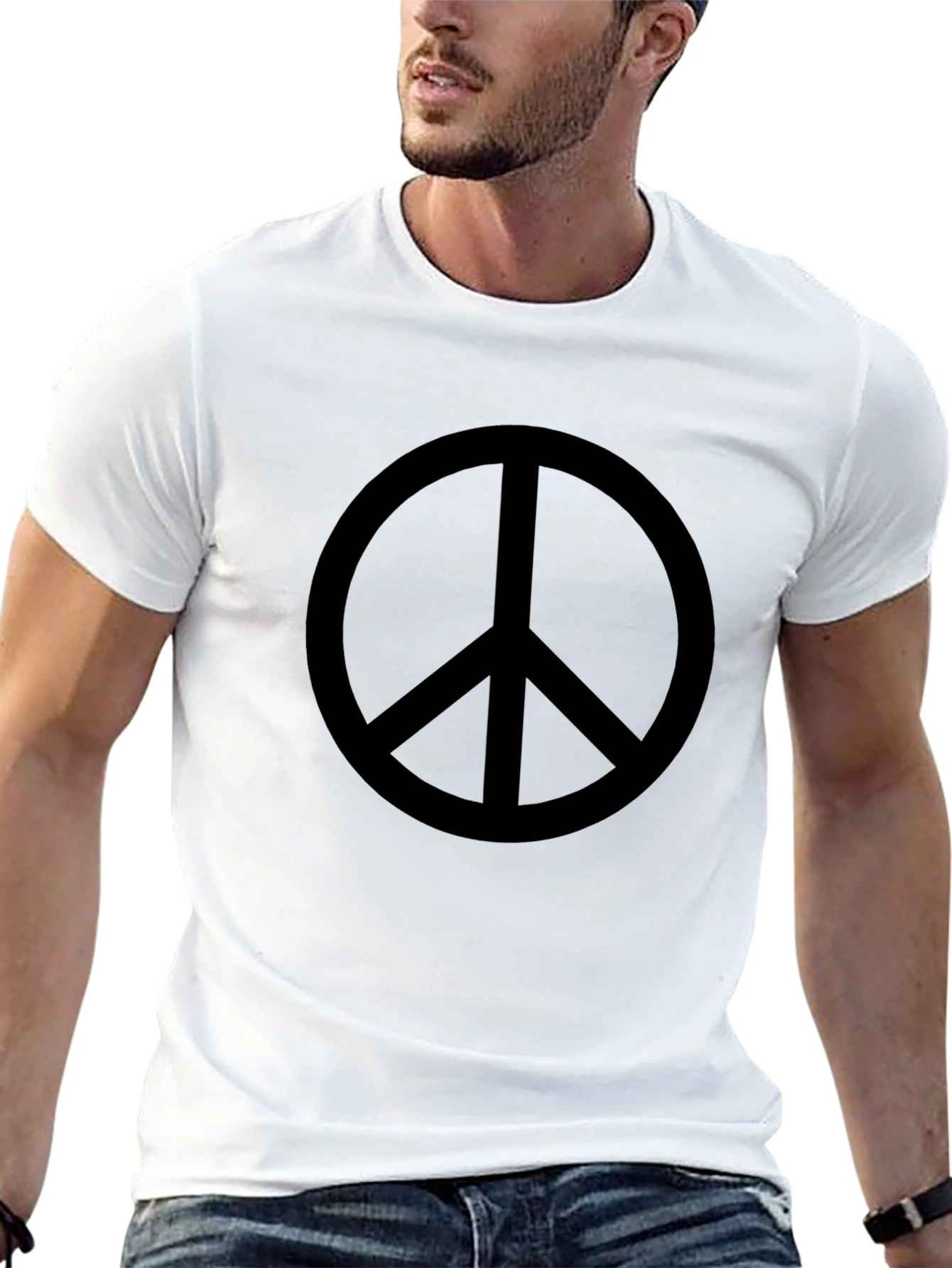 Peace Sign Black T-Shirt - Soft Cotton Blend