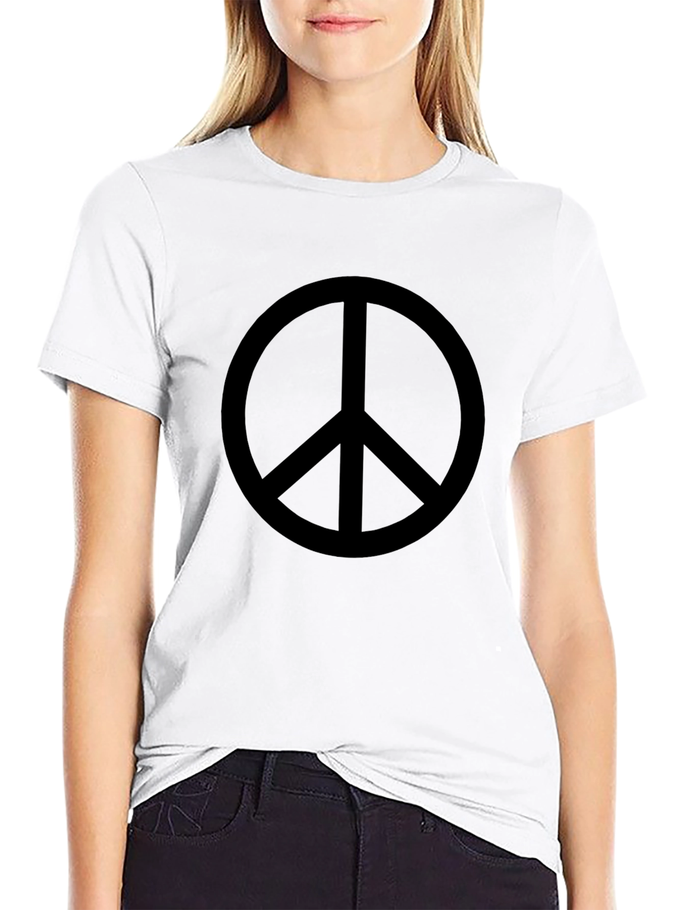 Peace Sign Black T-Shirt - Soft Cotton Blend