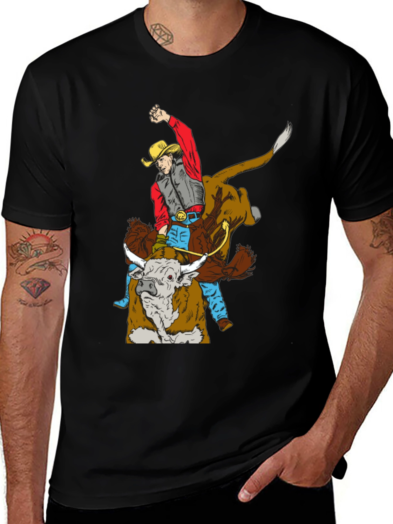 Cowboy Bull Riding Graphic Tee