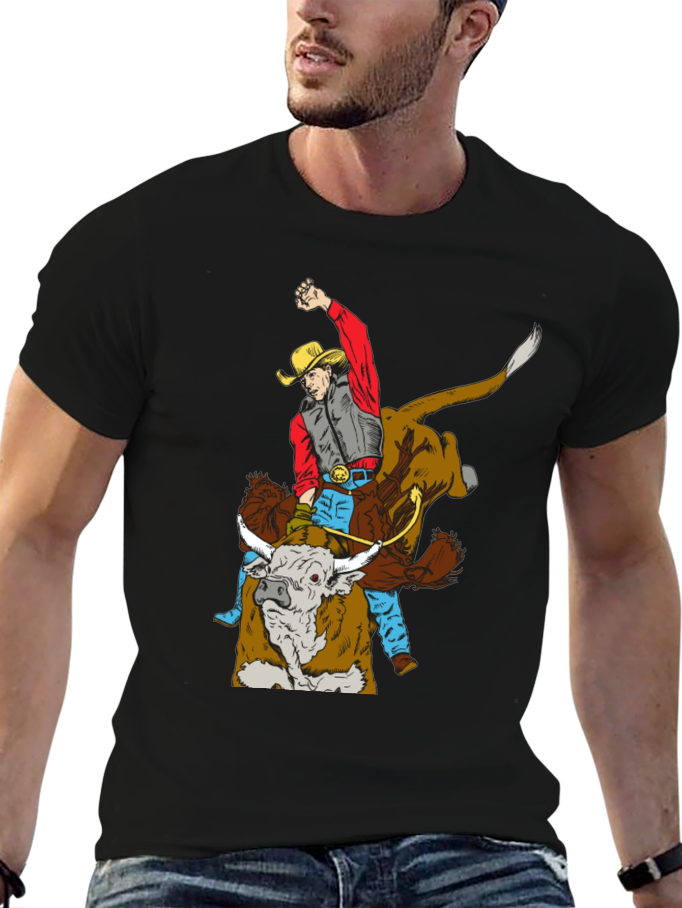 Cowboy Bull Riding Graphic Tee