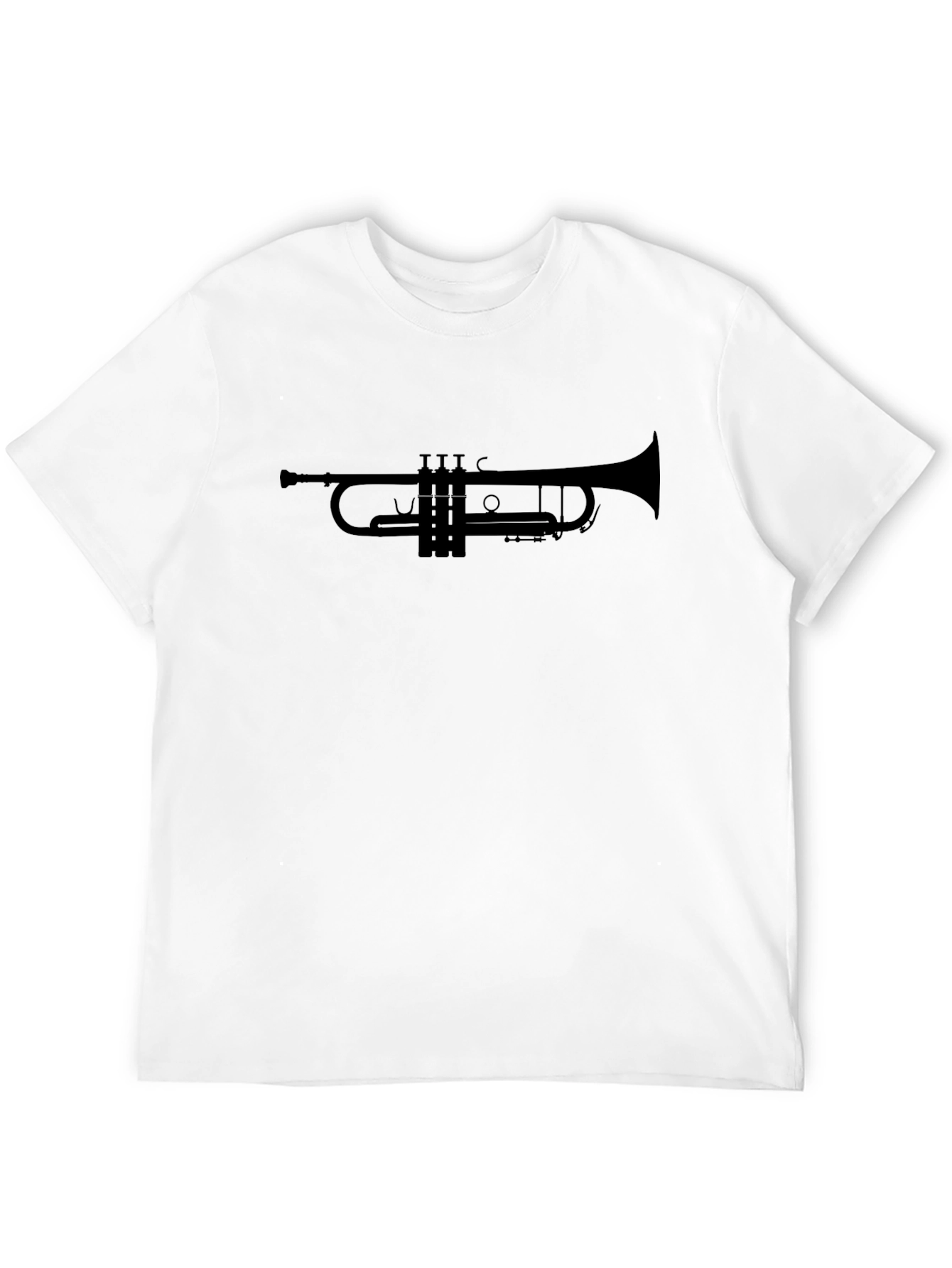 Trumpet Silhouette Graphic Tee - Musicians Black T-Shirt