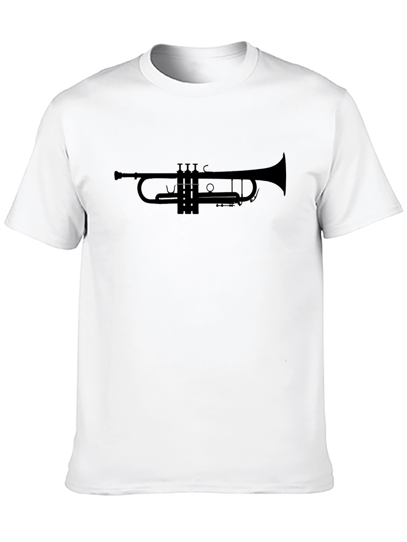 Trumpet Silhouette Graphic Tee - Musicians Black T-Shirt