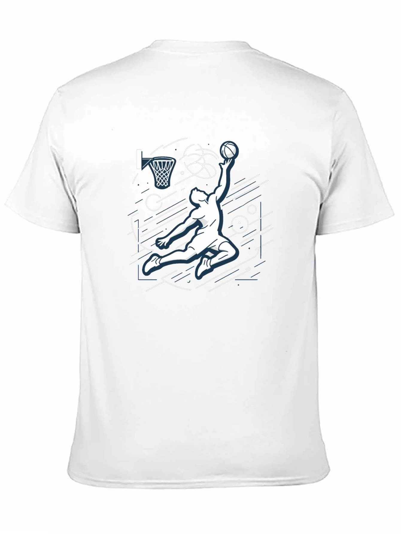 Basketball Dunk Graphic Tee - Black Cotton T-Shirt