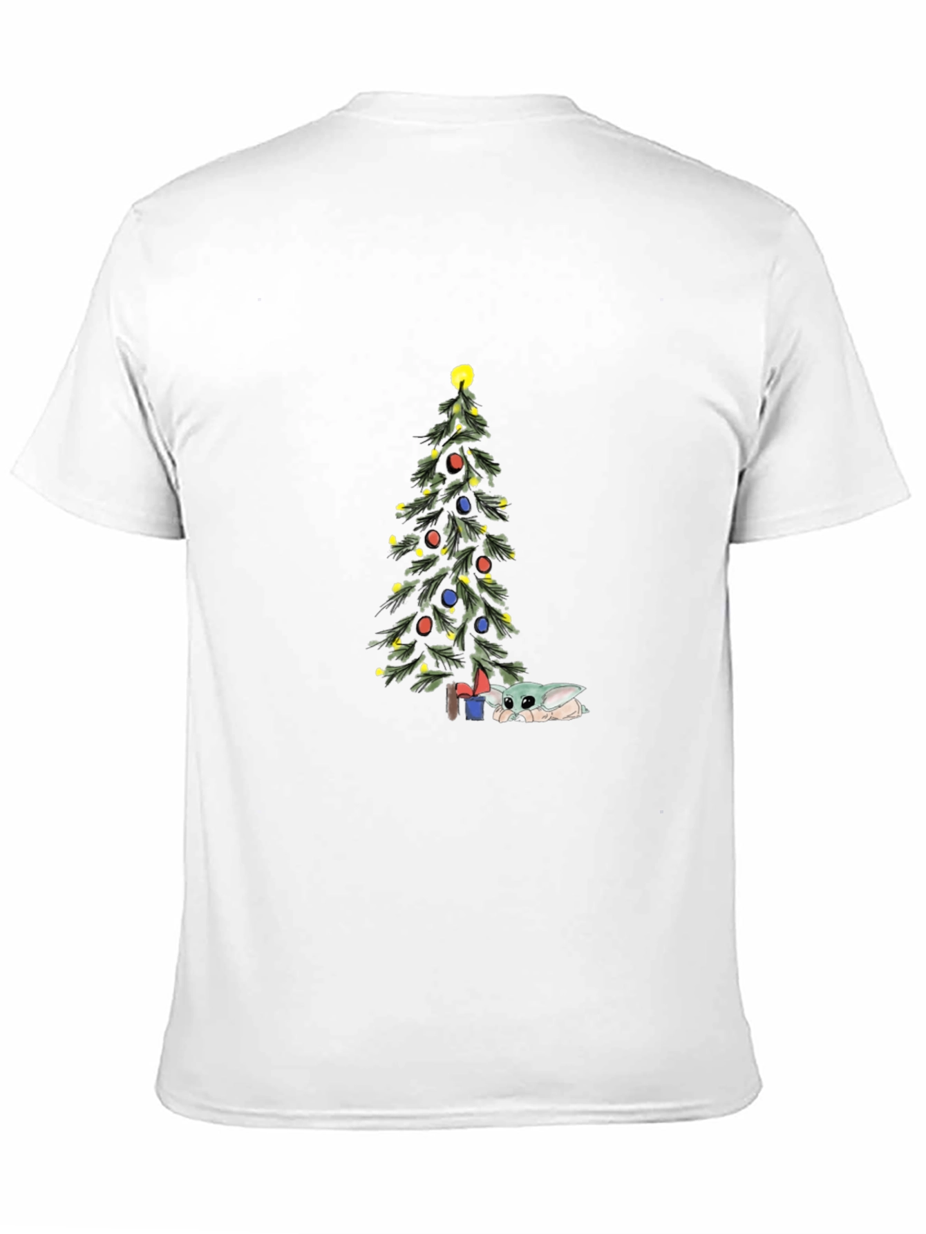 Christmas Baby Yoda Tree Black Tee