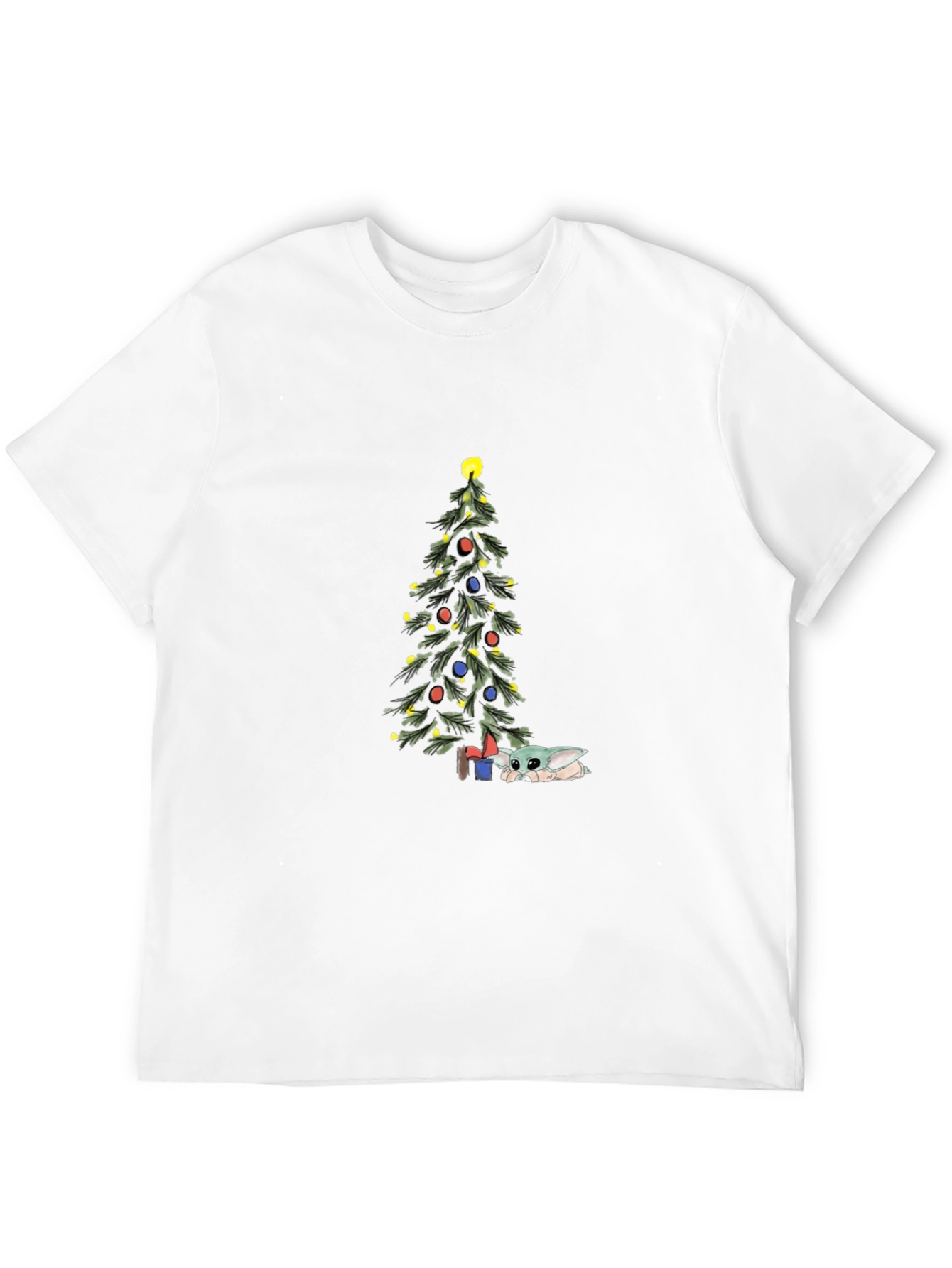 Christmas Baby Yoda Tree Black Tee