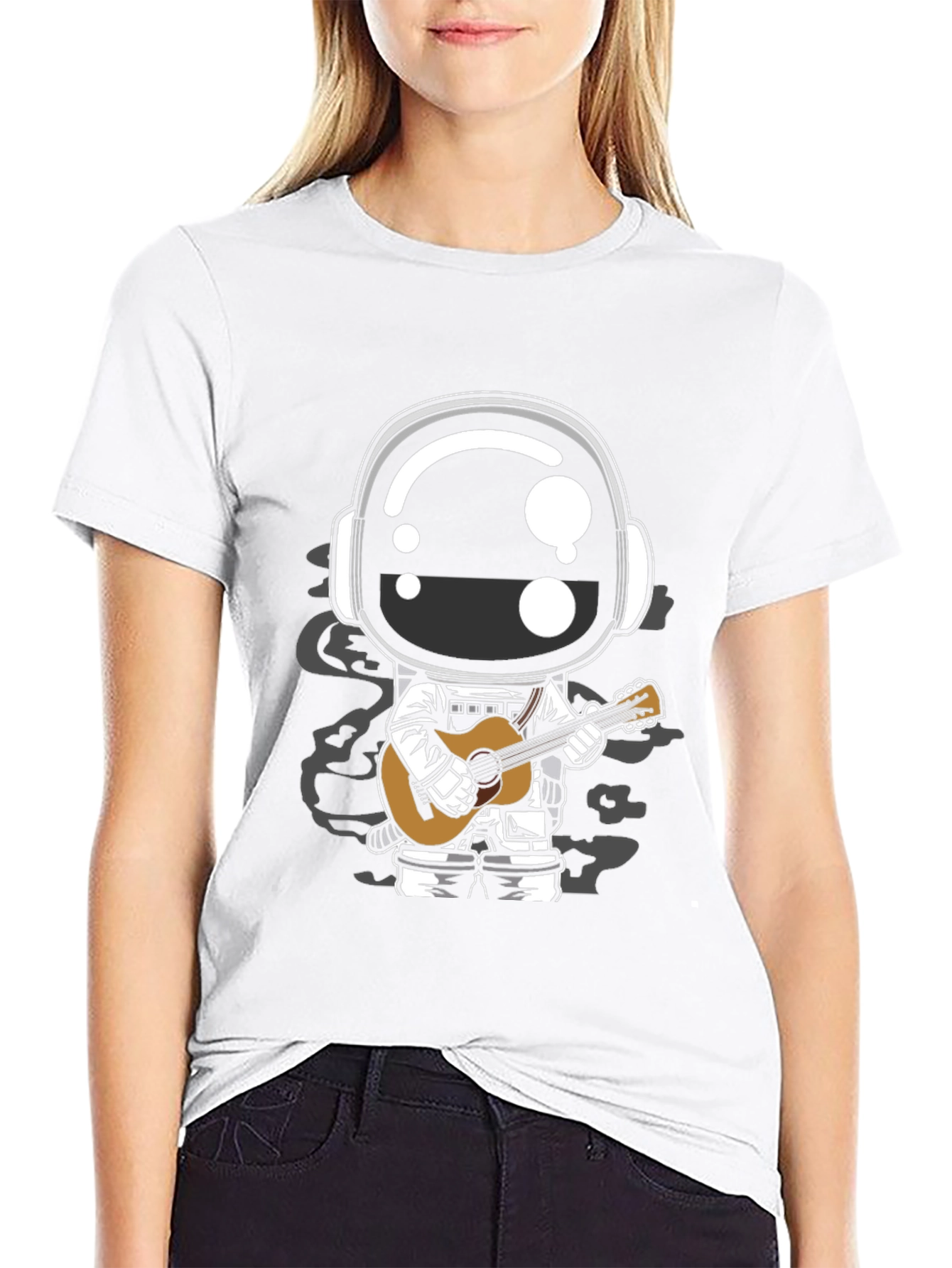 Astronaut Guitarist Graphic Tee - Black