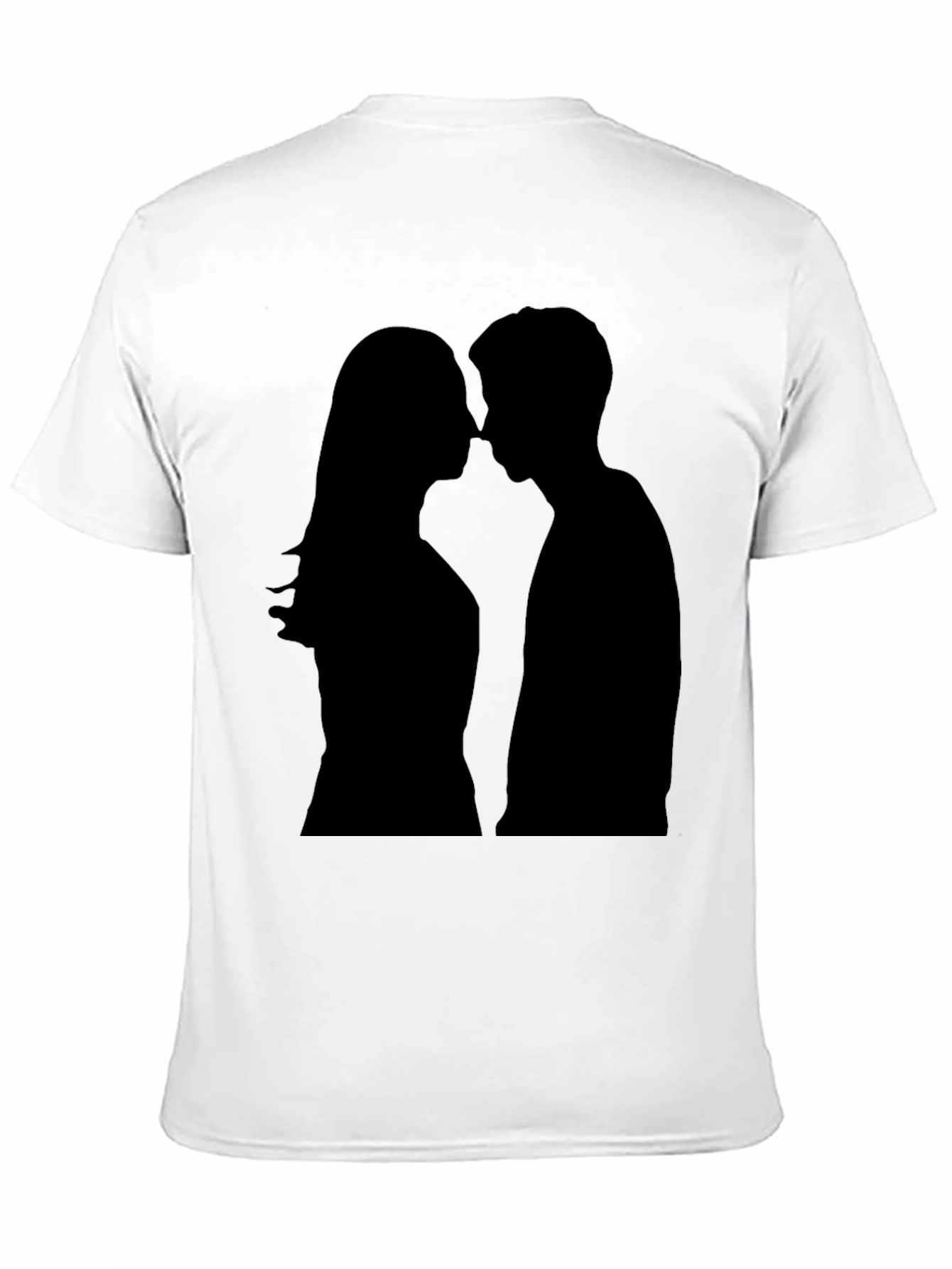 Silhouette Kiss Black T-Shirt - Romantic Graphic Tee