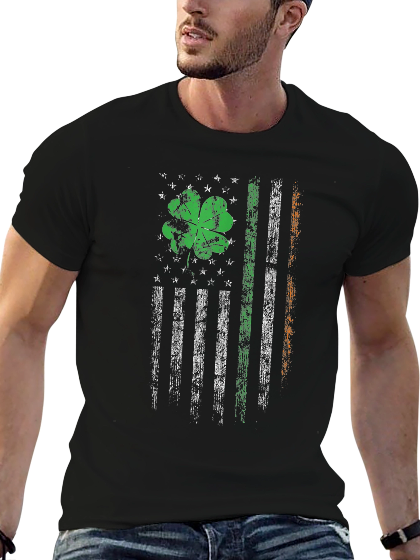 Irish-American Flag Clover Graphic Tee