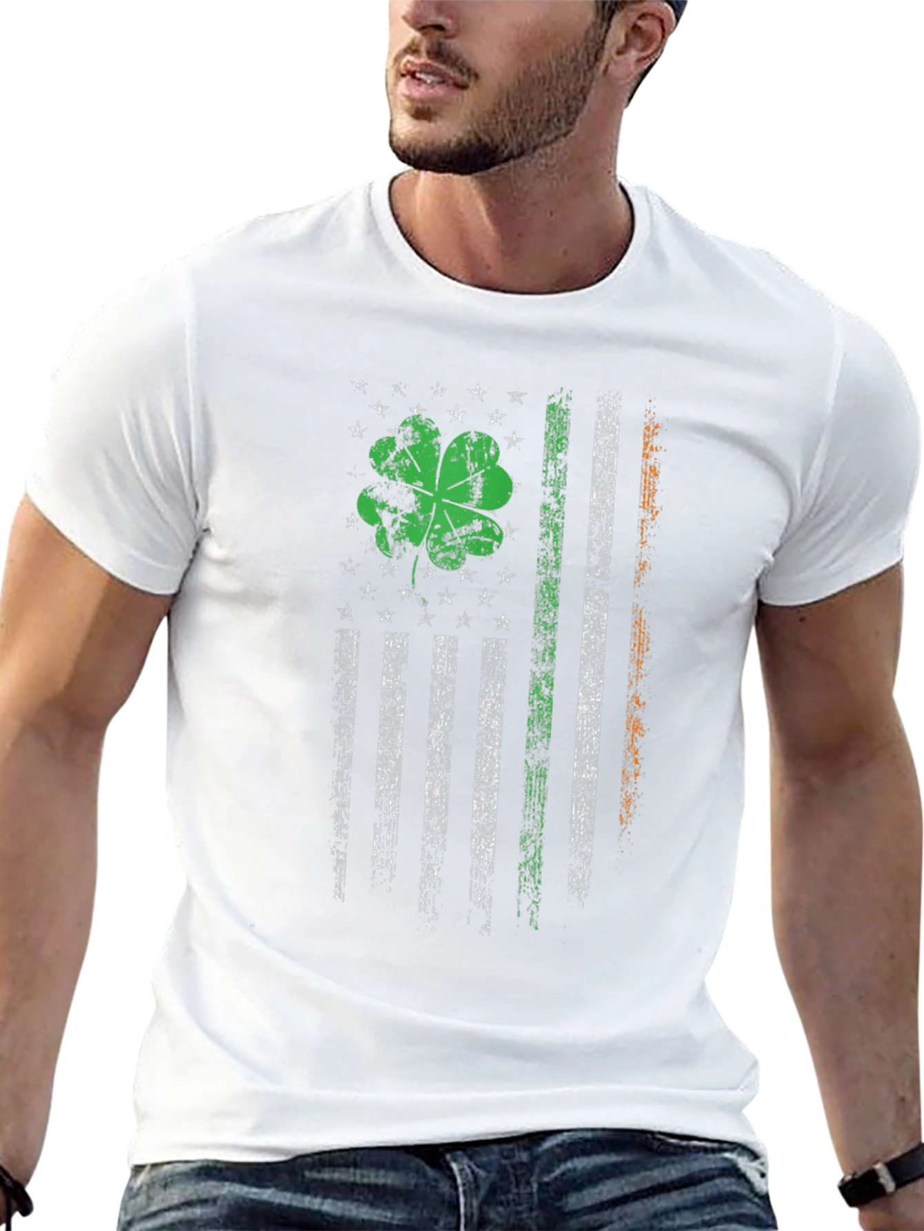Irish-American Flag Clover Graphic Tee