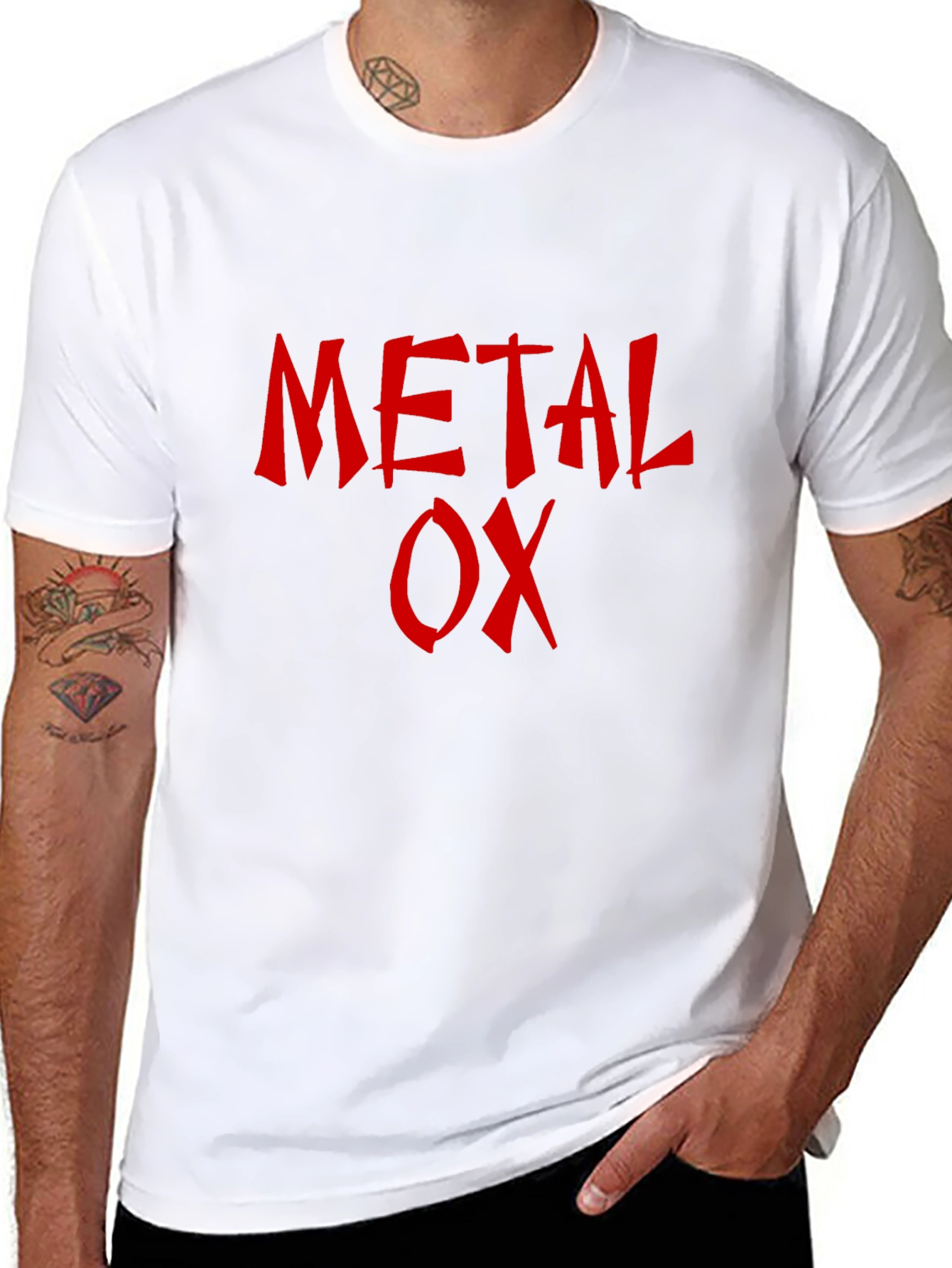 Metal Ox T-Shirt - Red Graphic Print