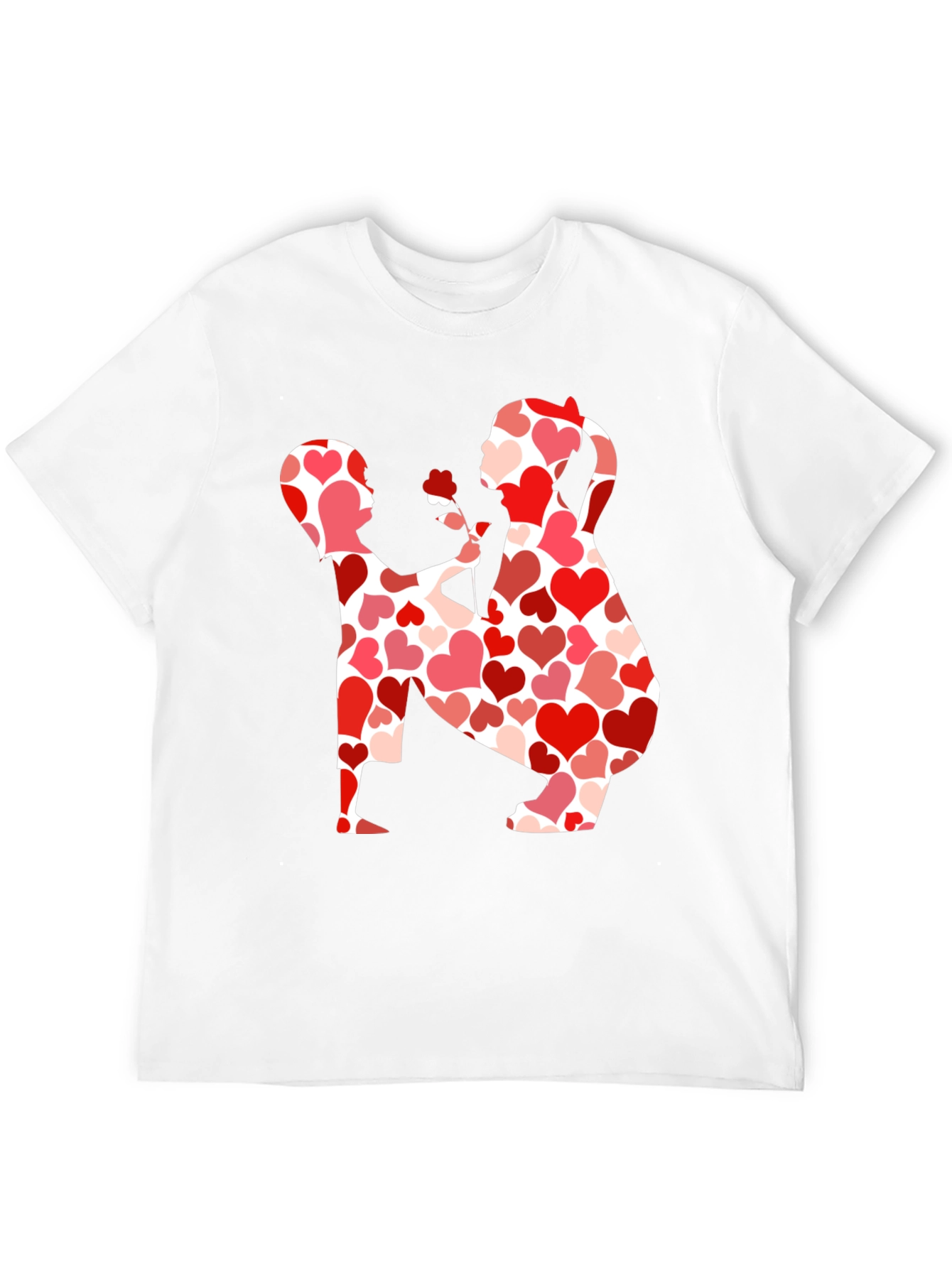 Heart Pattern Valentines Day Couple T-Shirt
