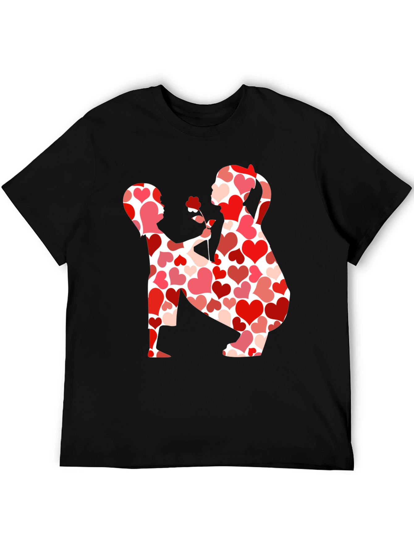 Heart Pattern Valentines Day Couple T-Shirt