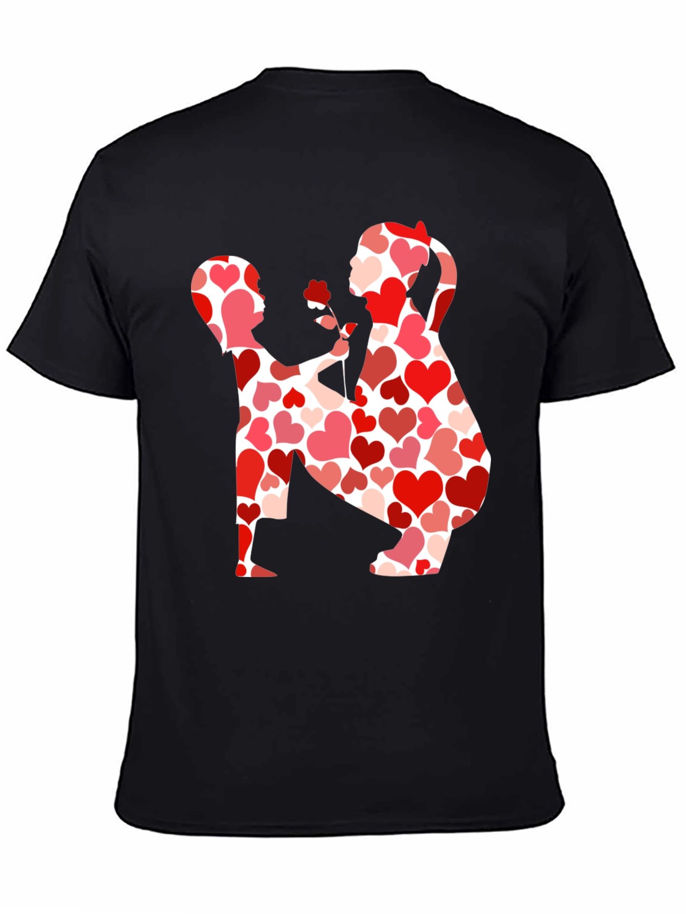 Heart Pattern Valentines Day Couple T-Shirt