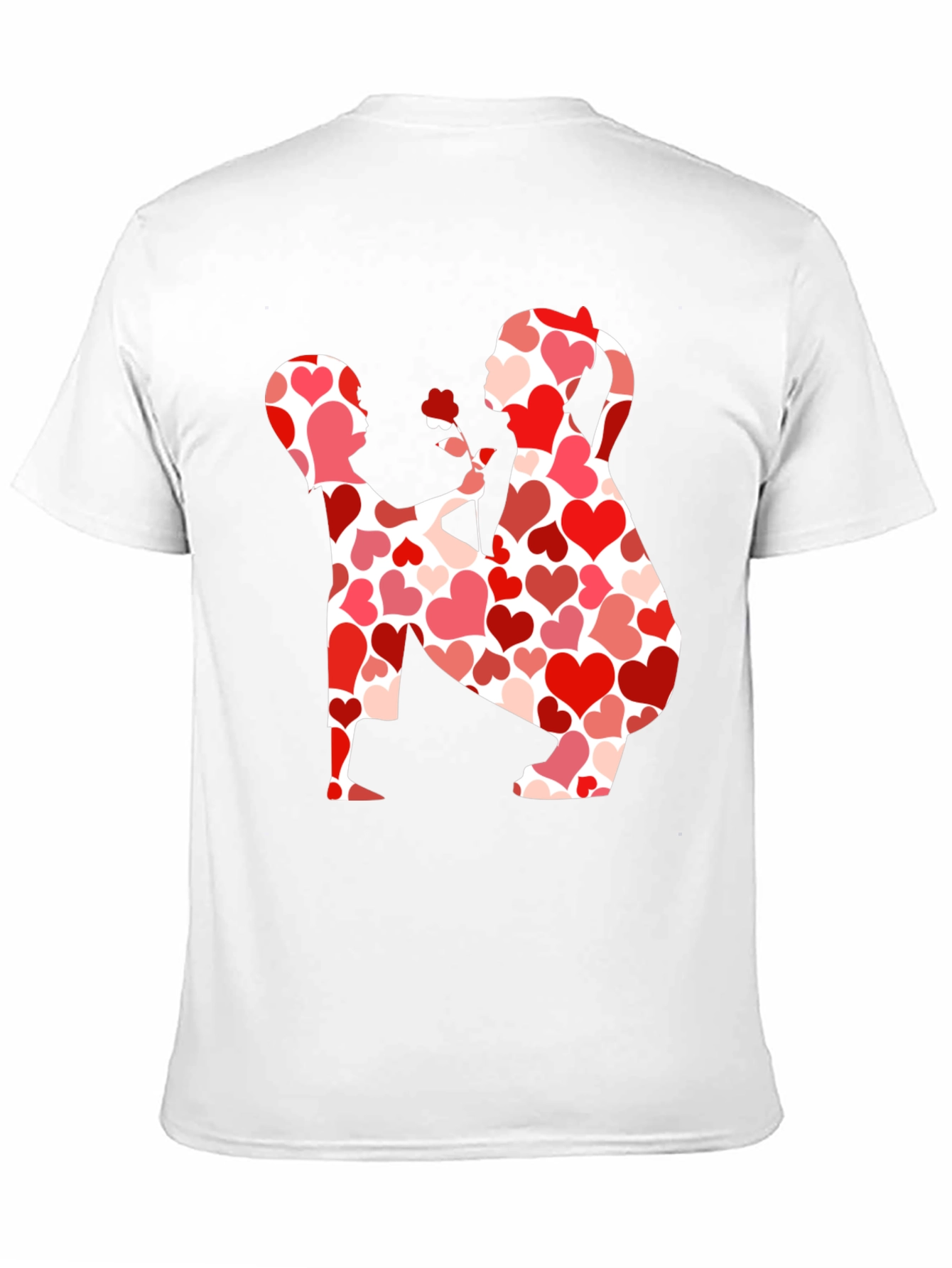 Heart Pattern Valentines Day Couple T-Shirt