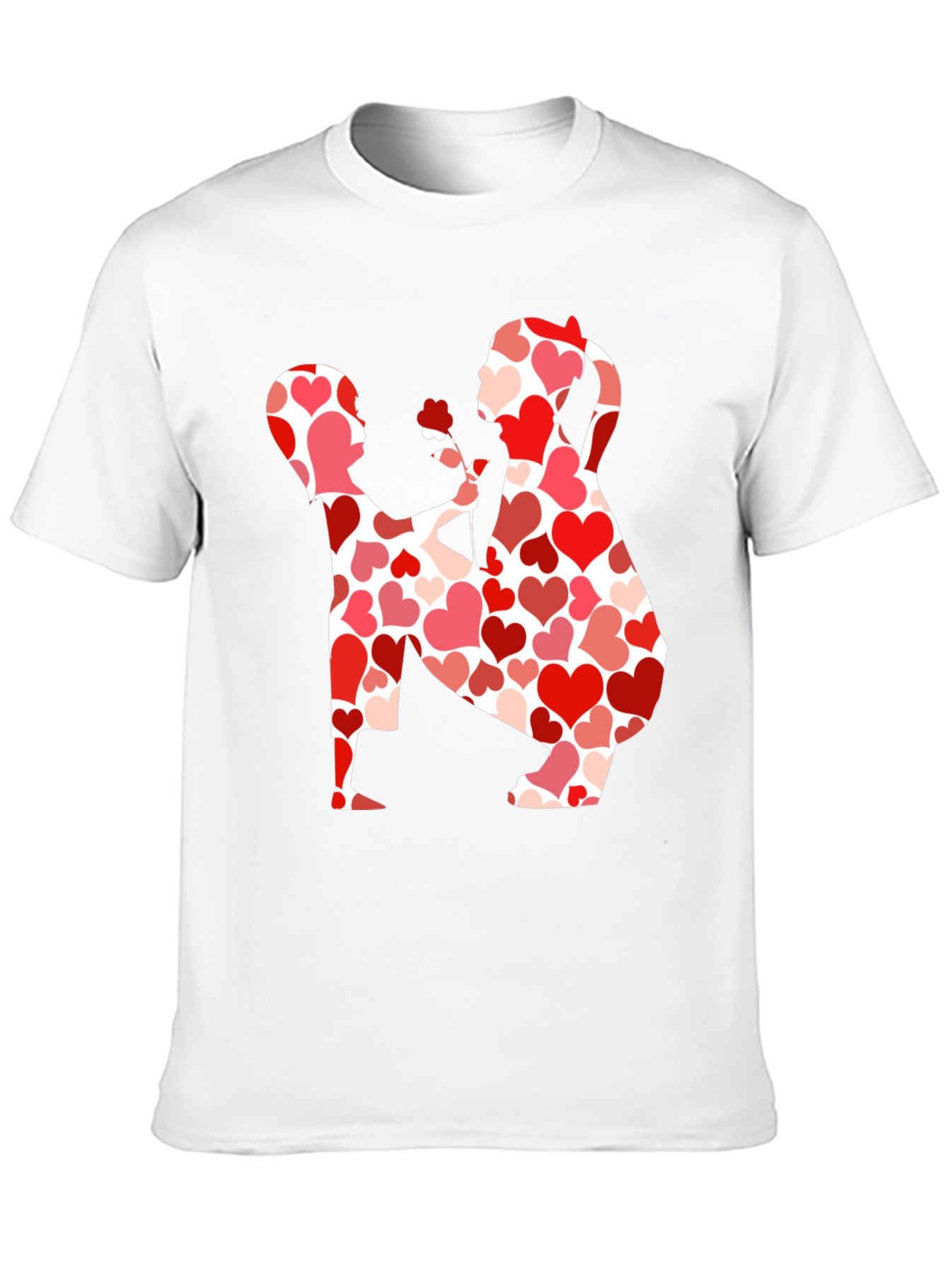 Heart Pattern Valentines Day Couple T-Shirt