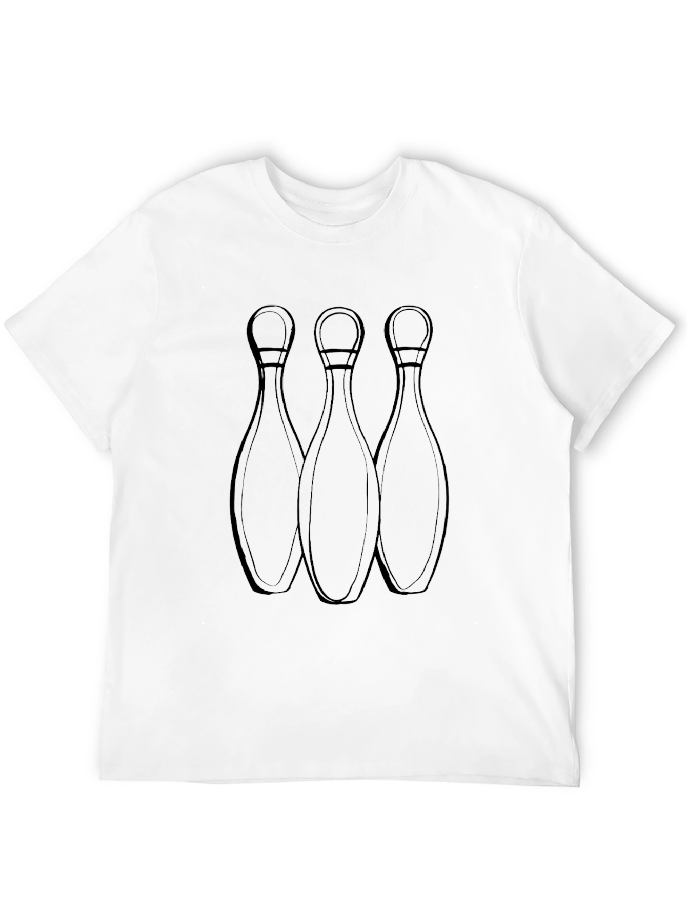 Bowling Pins Graphic Tee - Black Cotton T-Shirt